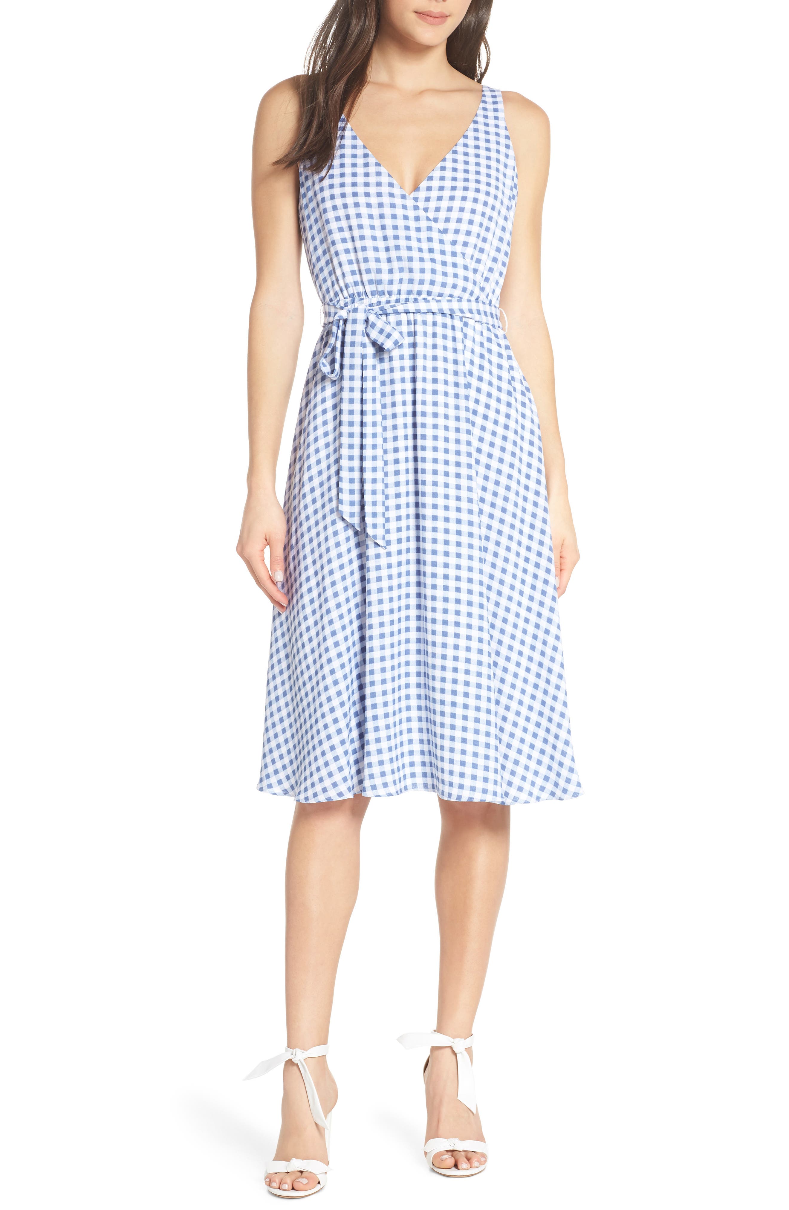 Ali & Jay Bh Strolling Faux Wrap Midi Dress, Blue