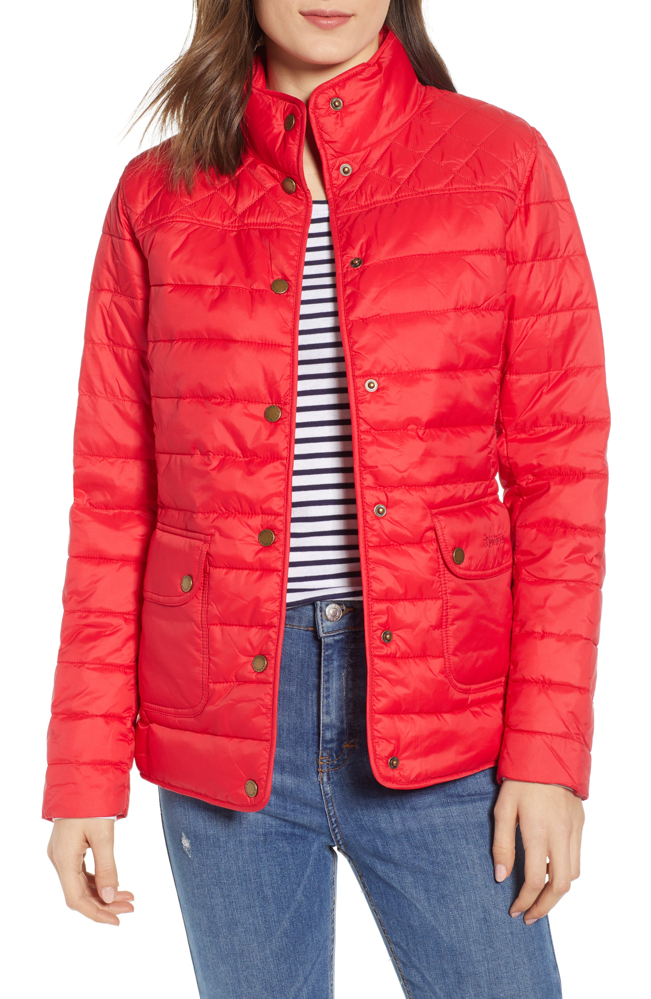 Barbour Coledale Quilted Jacket, US / 16 UK - Red