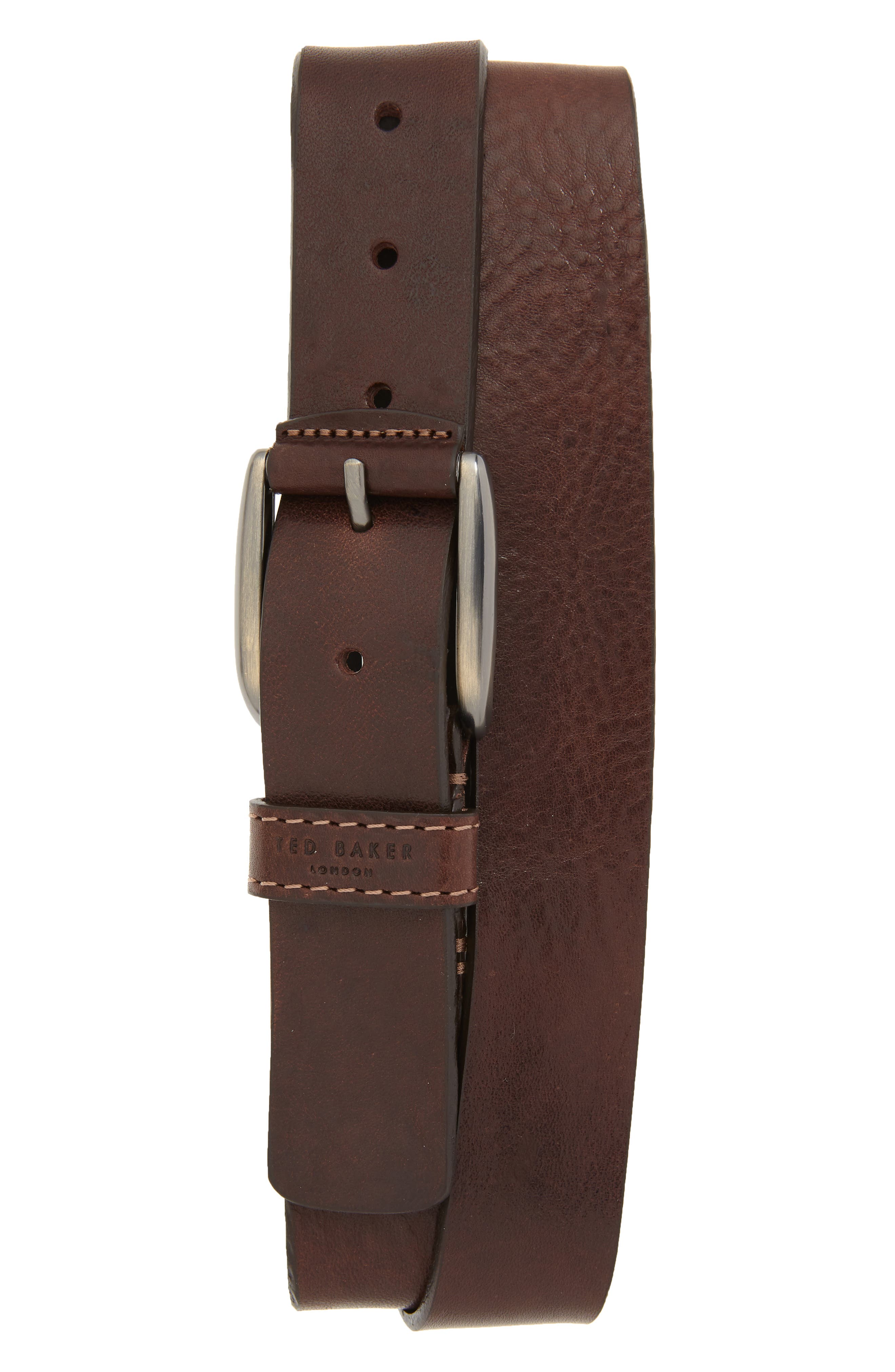 Ted Baker London Leather Belt, Chocolate
