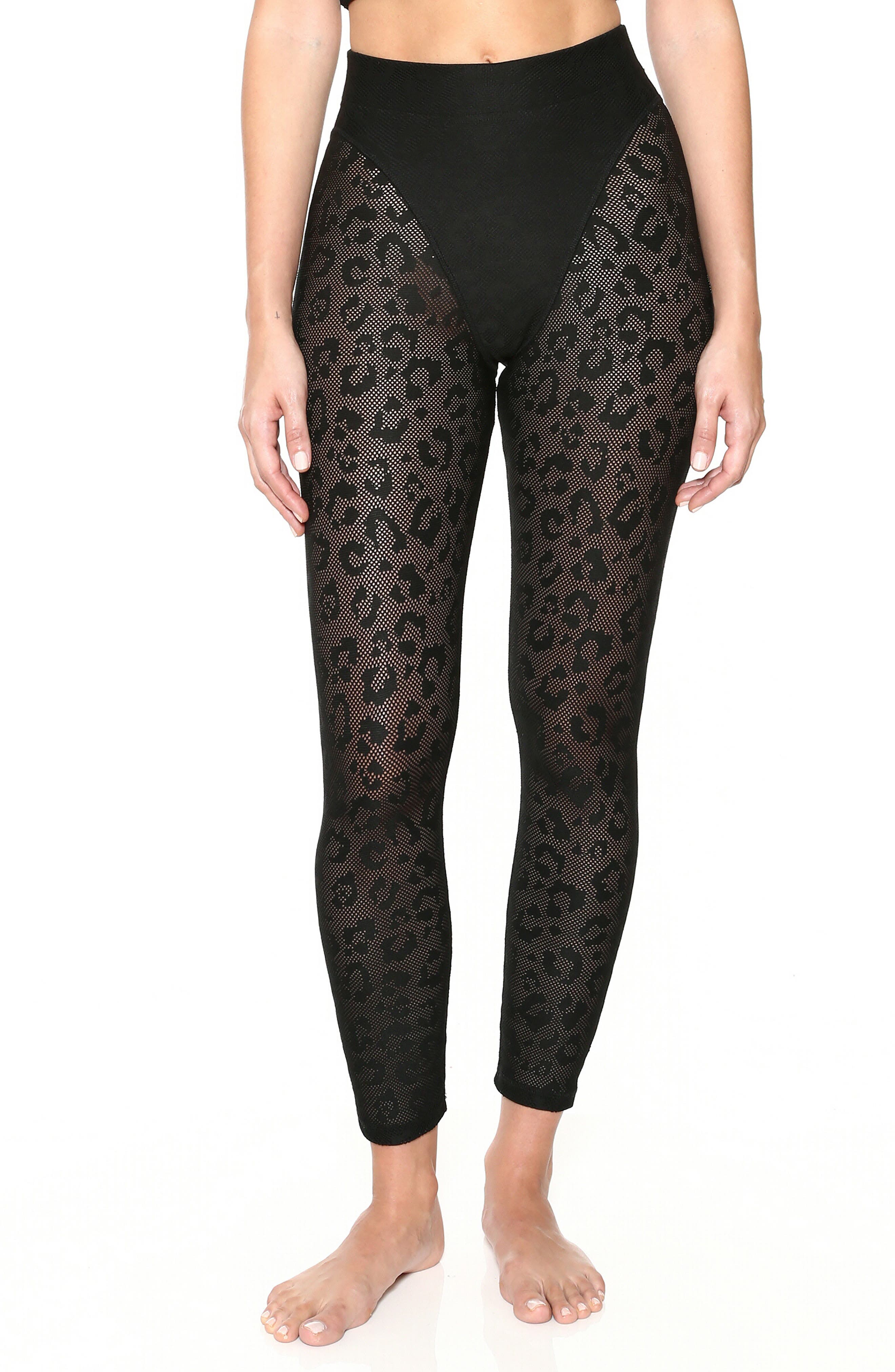 Adam Selman French Cut Leggings, Black