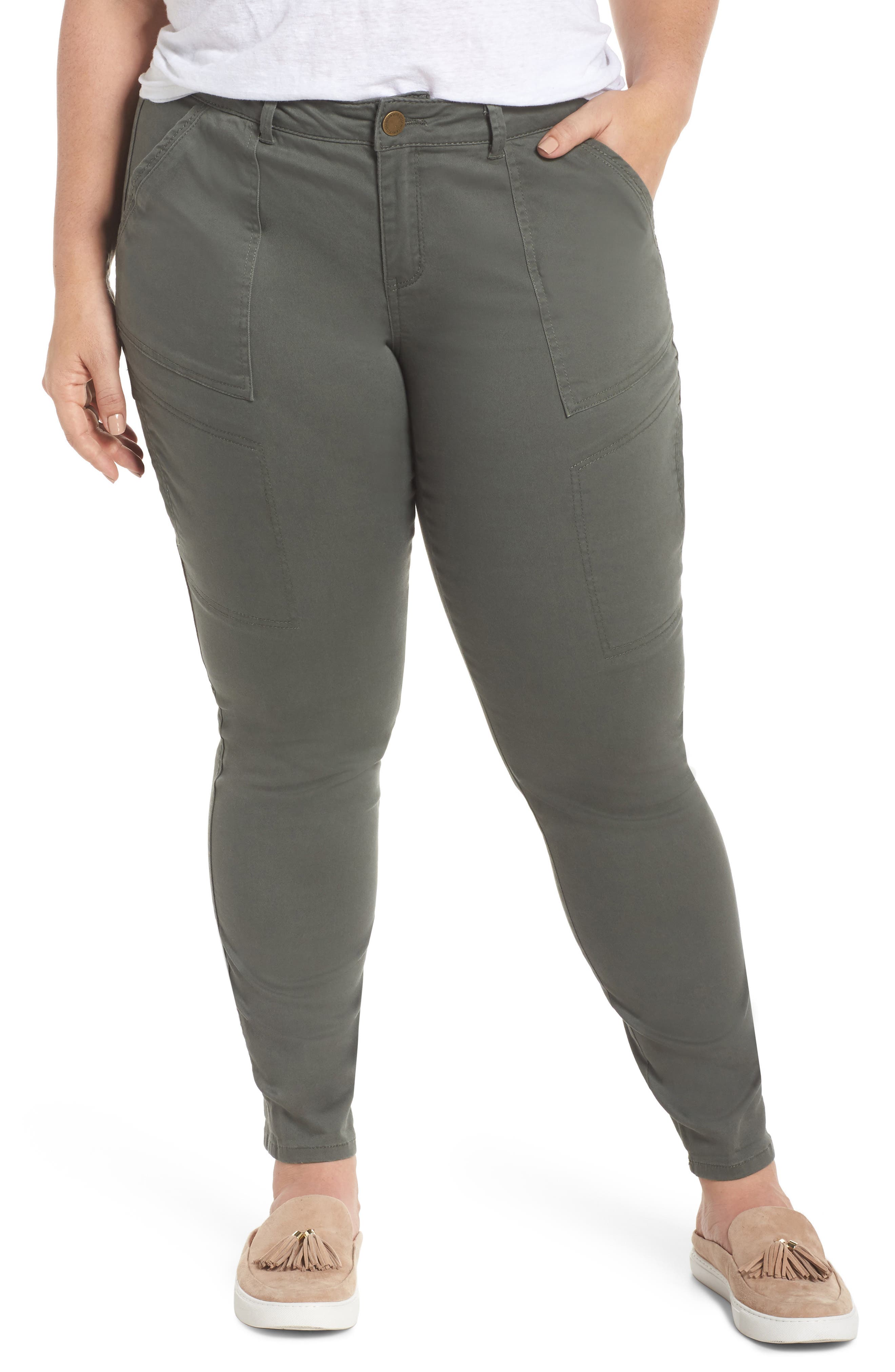 Plus Size Wit & Wisdom Flex-Ellent Stretch Cotton Cargo Pants