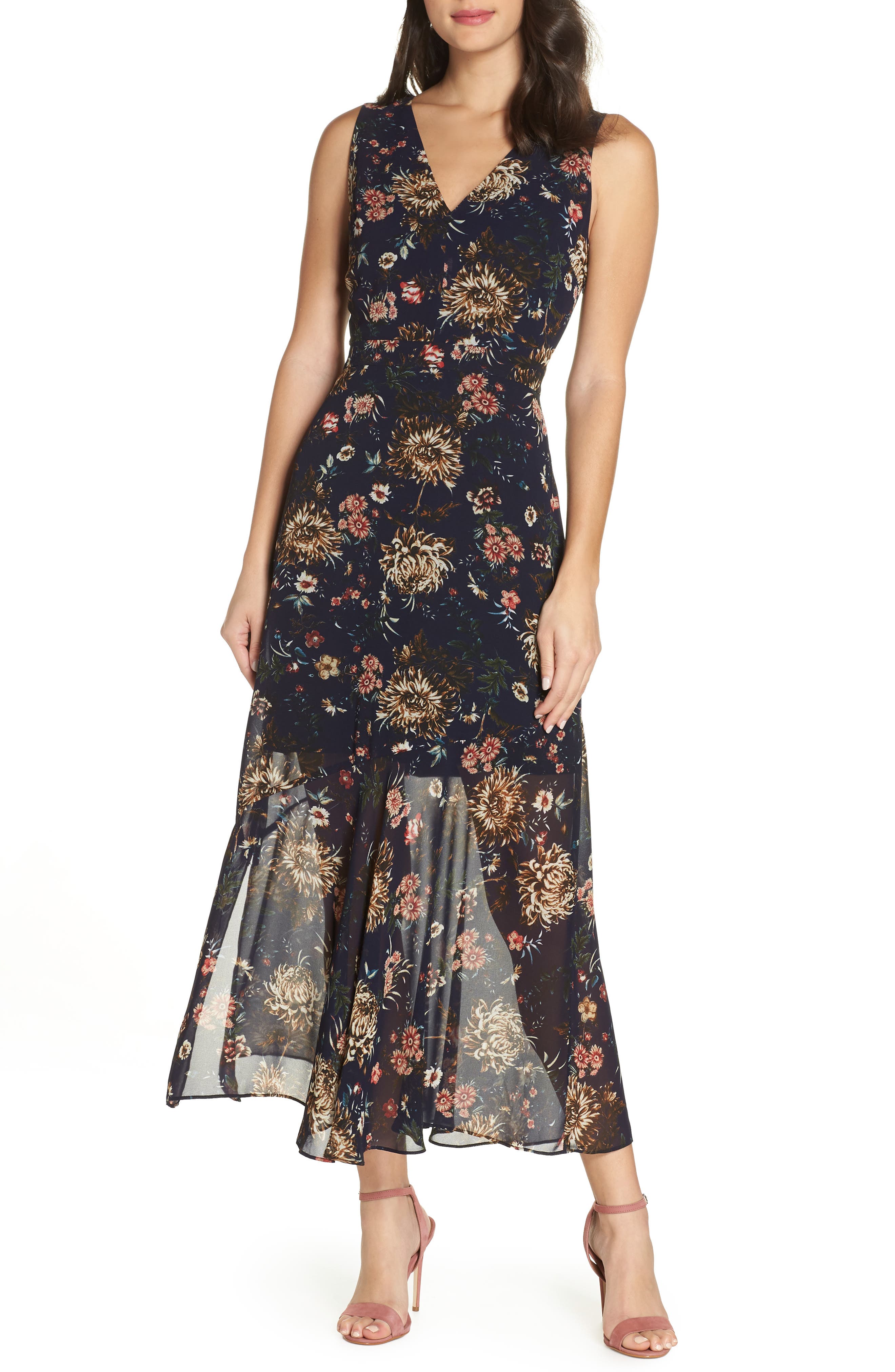 Sam Edelman Sleeveless Floral Maxi Dress, Blue