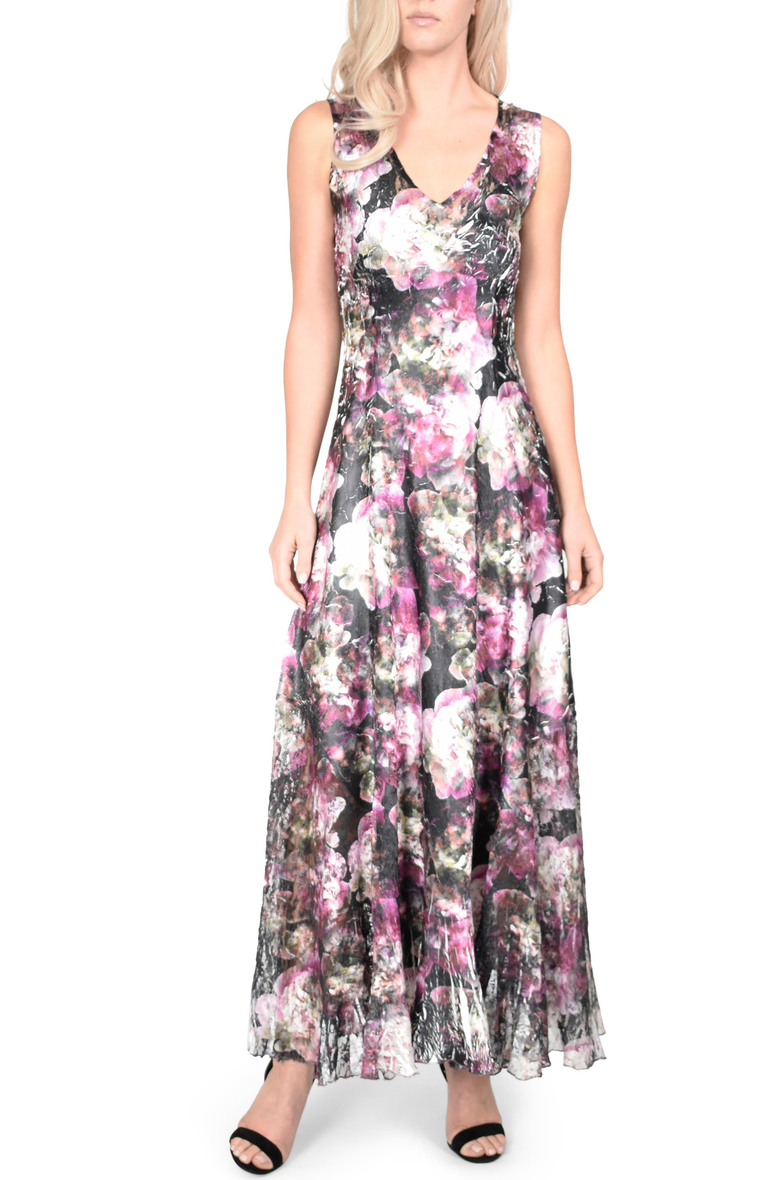 Komarov Lace-Up Back Maxi Dress With Wrap, Black