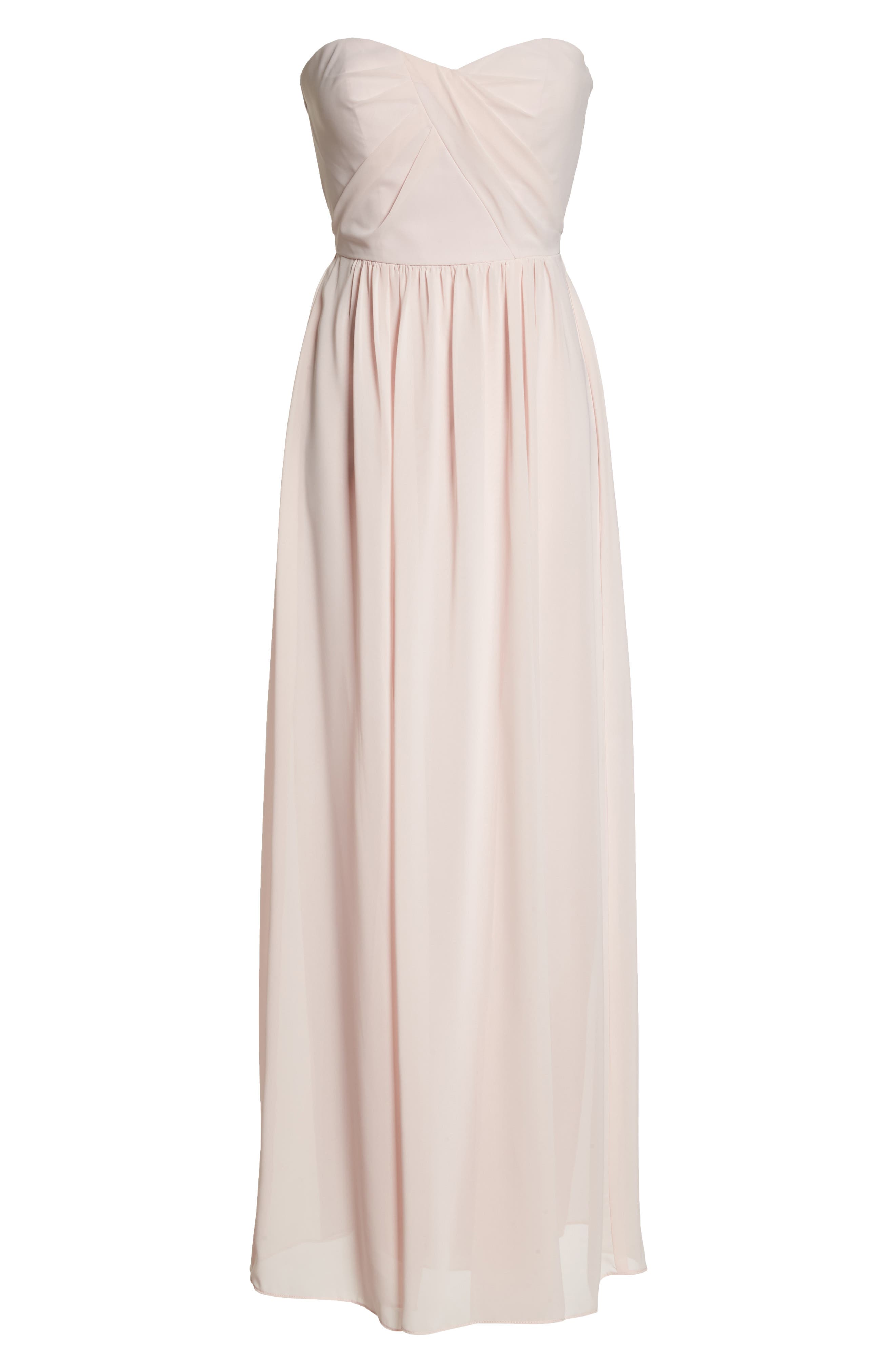 Social Bridesmaids Strapless Georgette Gown, Pink