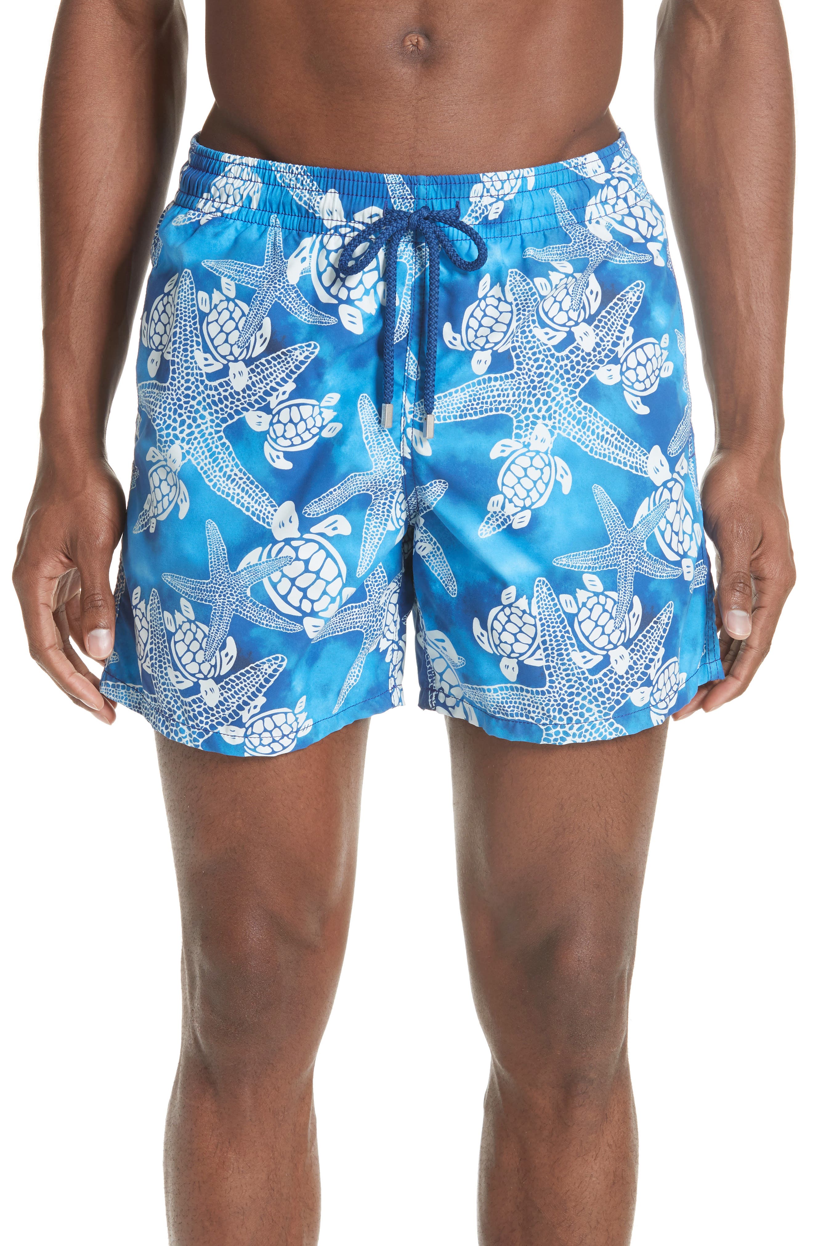 Vilebrequin Starfish & Turtles Swim Trunks, Blue