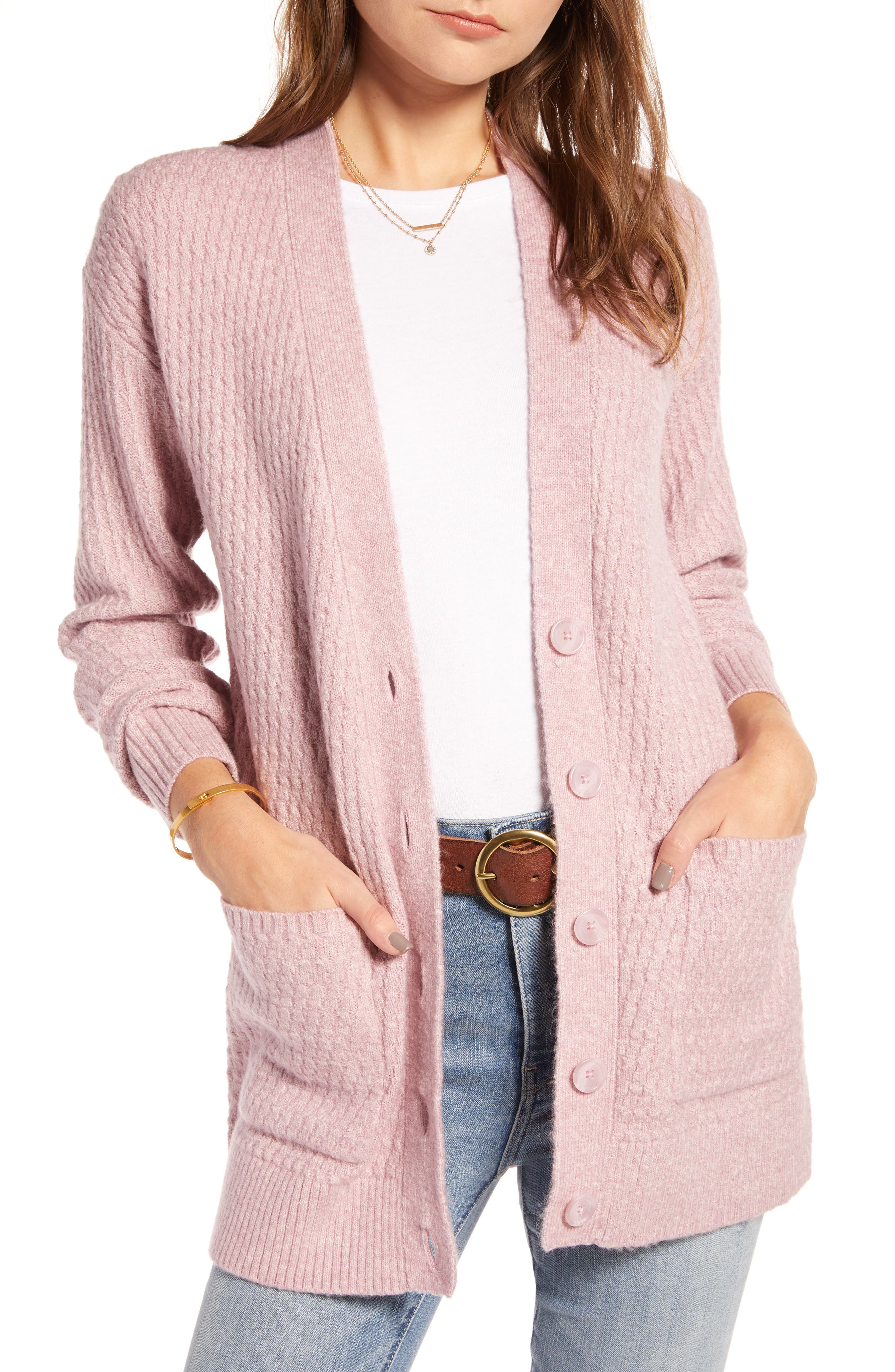 Treasure & Bond Textured Cardigan, Purple