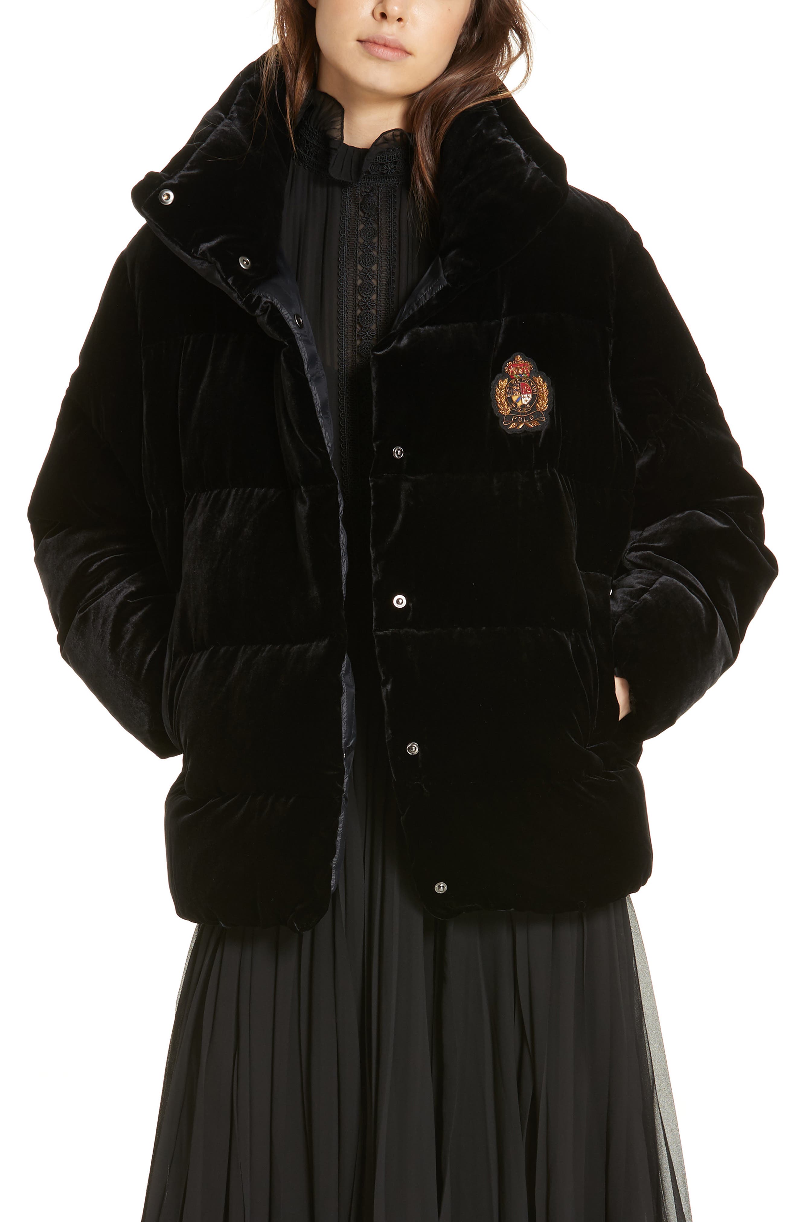 Polo Ralph Lauren Velvet Down Jacket, Black