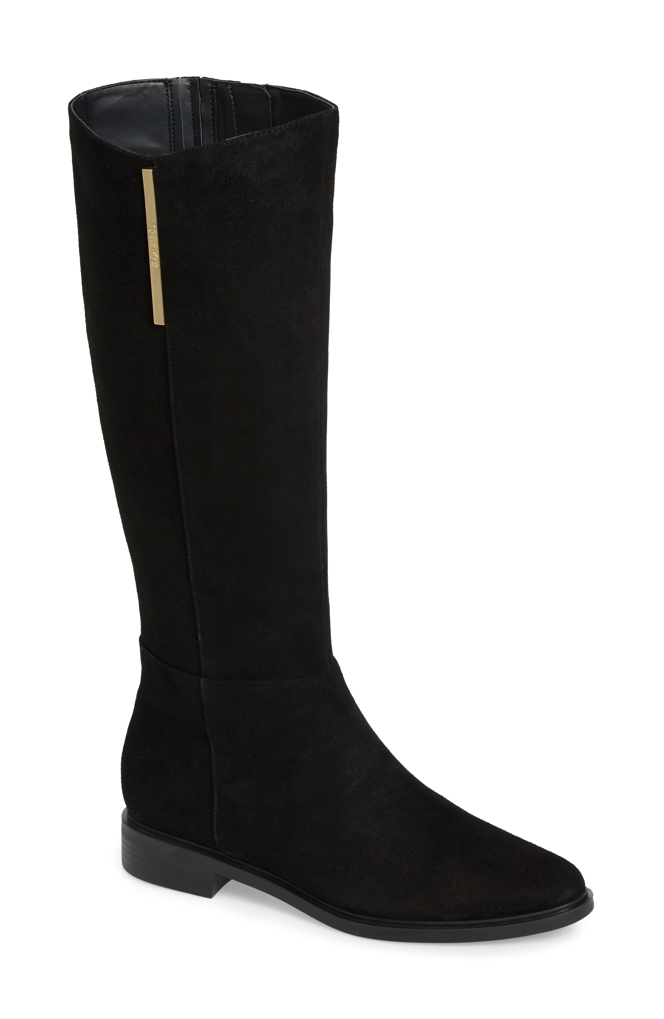 Calvin Klein Francine Knee High Riding Boot- Black