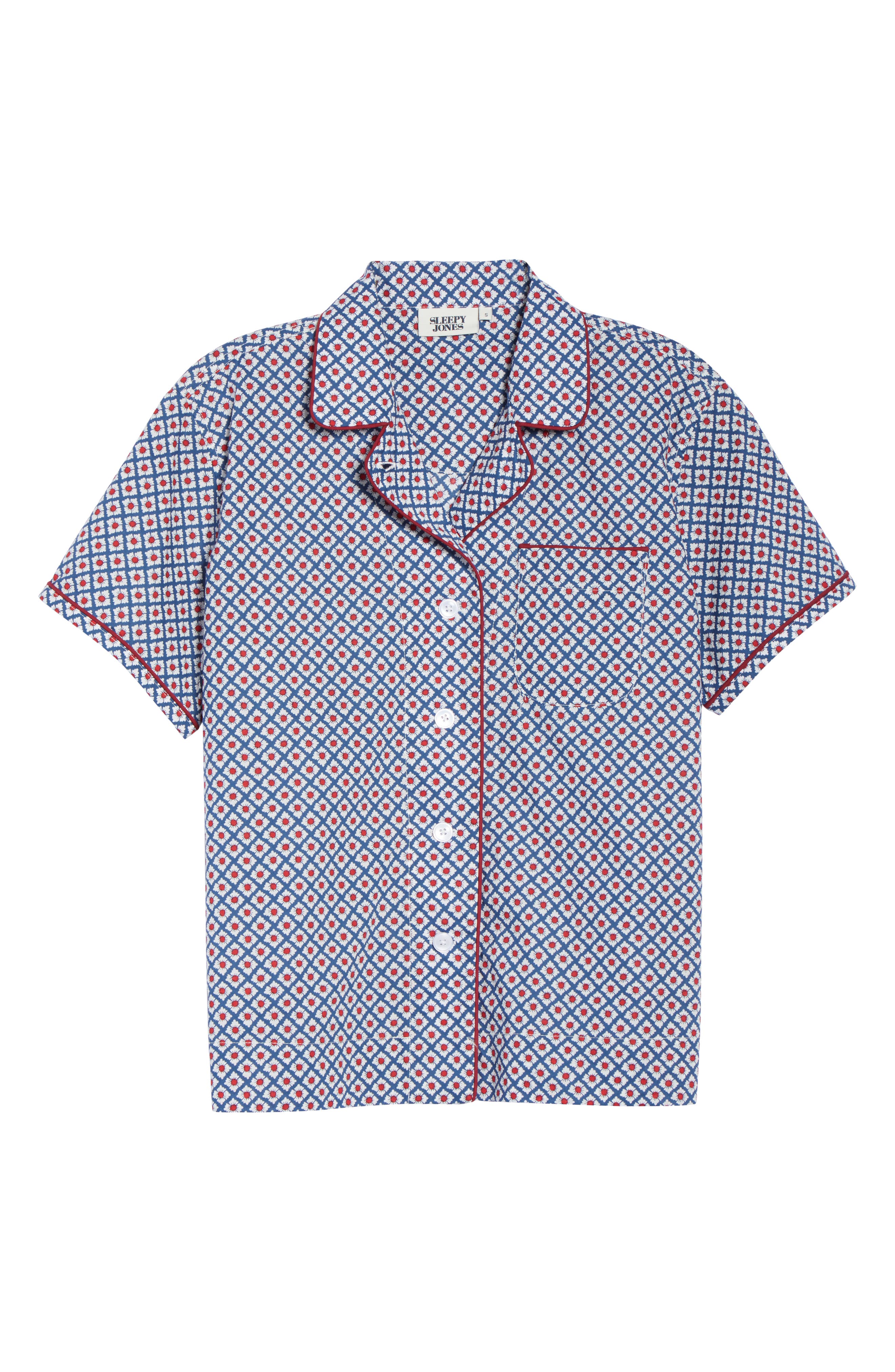 Sleepy Jones Corita Pajama Shirt, Blue