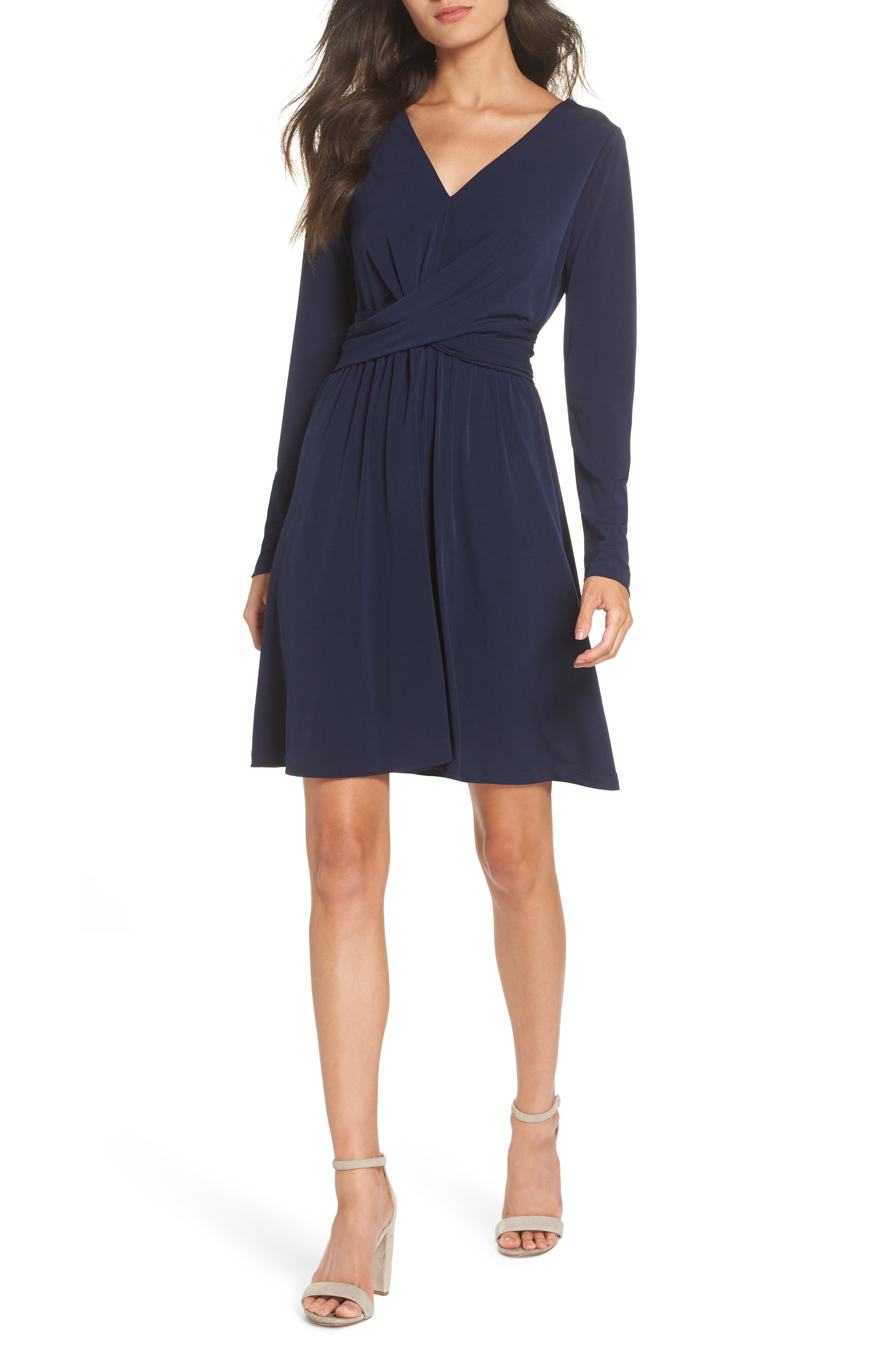 French Connection Alexia Crepe Jersey A-Line Dress, Blue