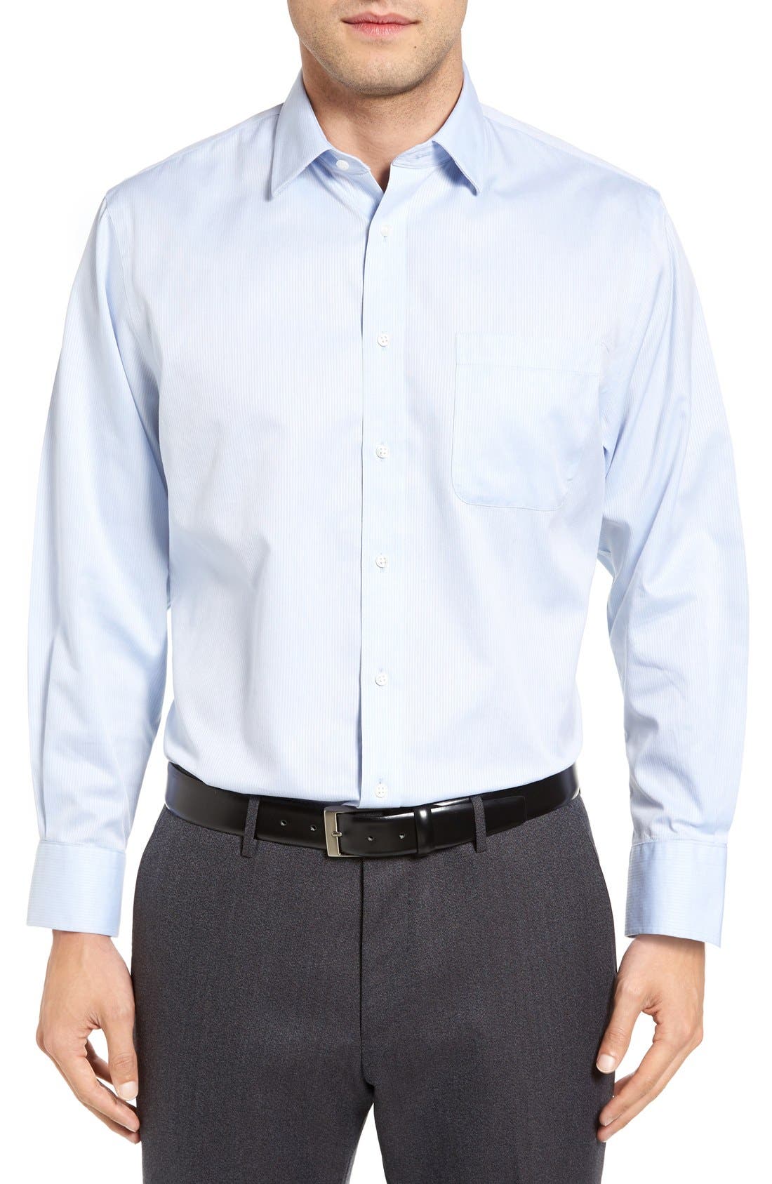 Nordstrom Shop Smartcare(TM) Traditional Fit Stripe Dress Shirt - Blue
