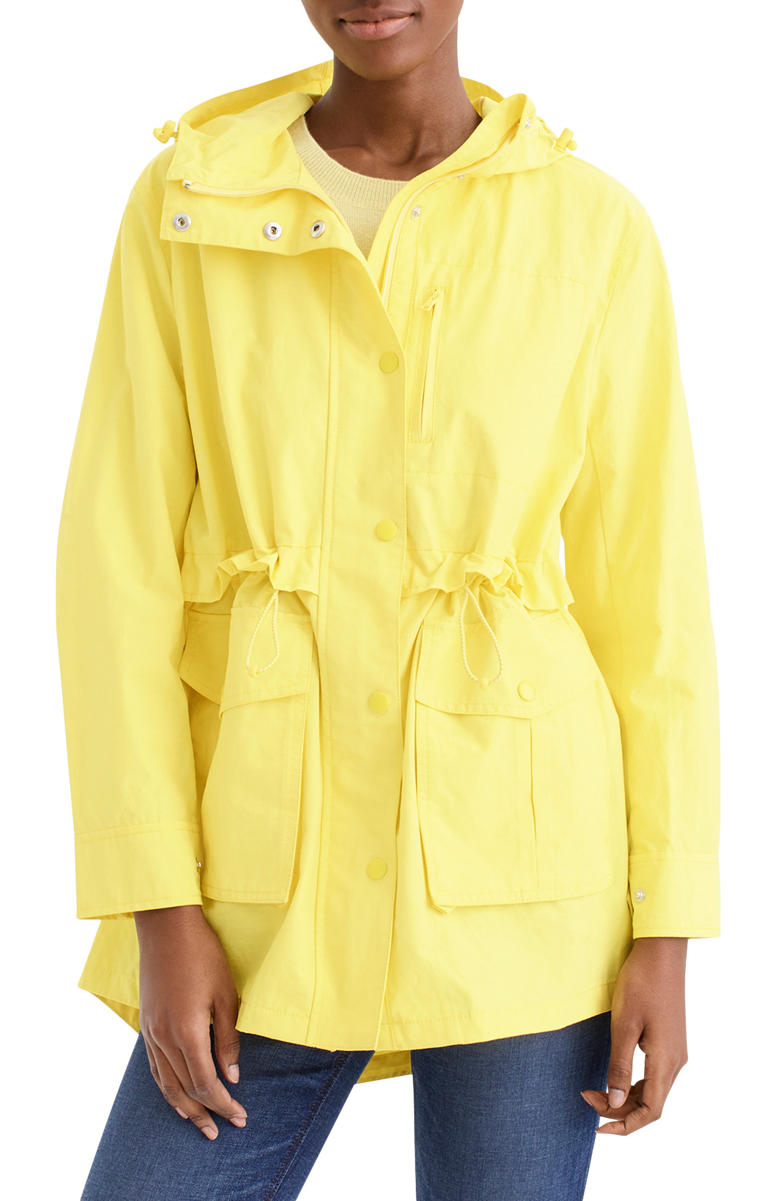 J.CREW Perfect Raincoat, Main, color, DAZZLING SUN