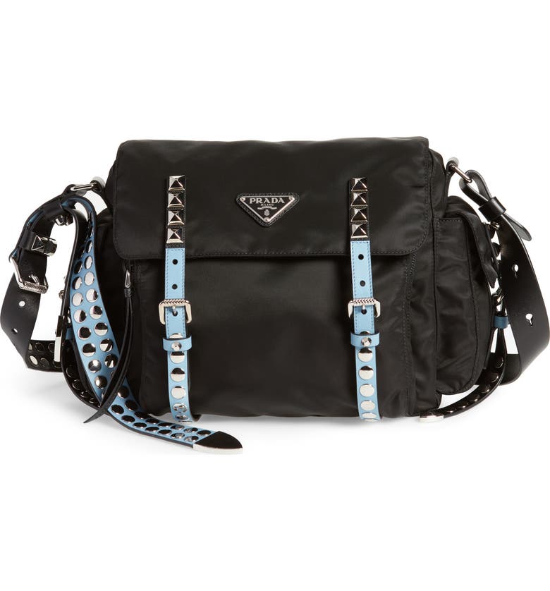 Prada Studded Nylon Messenger Bag Nordstrom Studded Nylon Messenger Bag Main