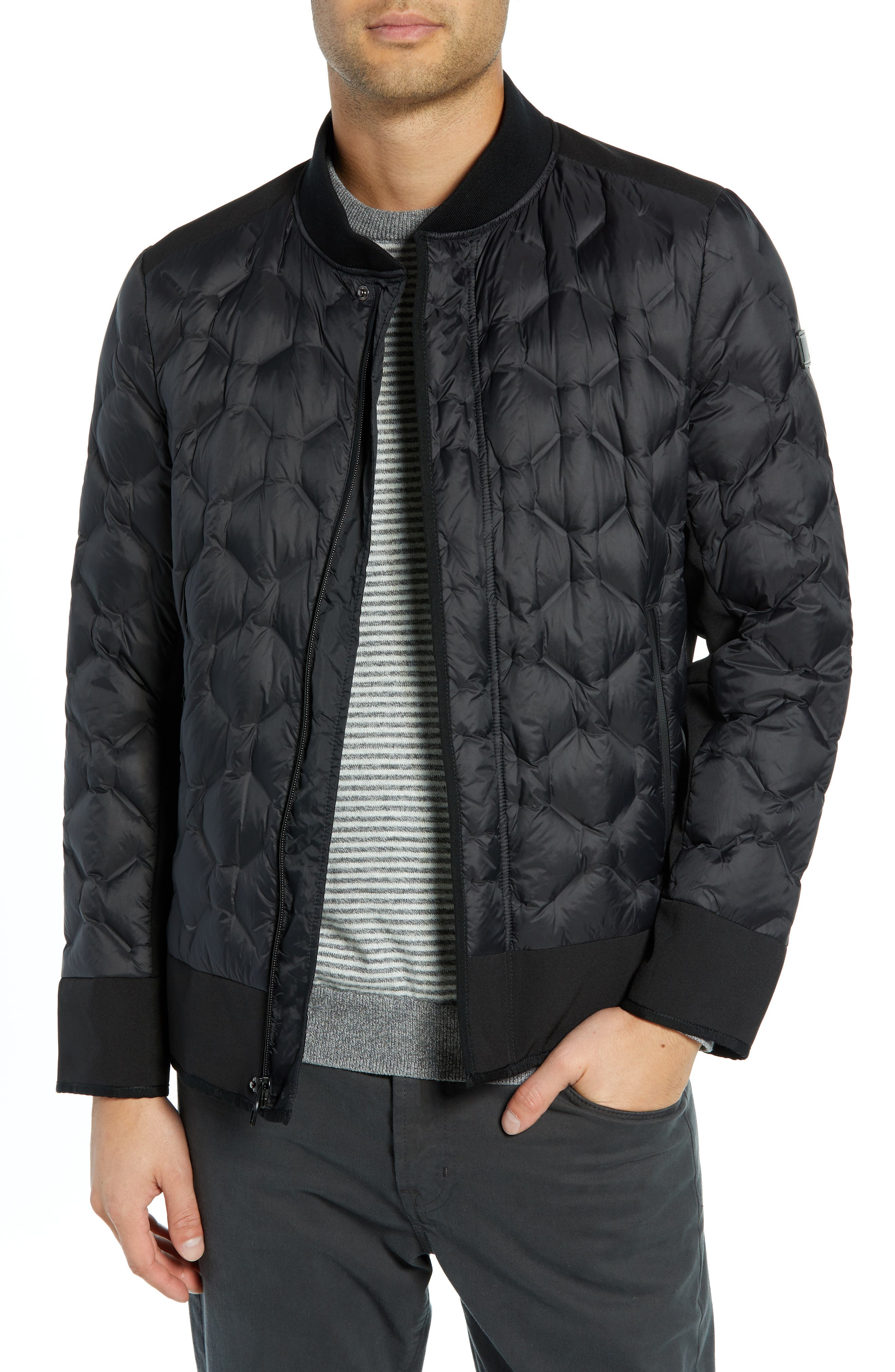 Tumi Geo Quilt Down Jacket, Black