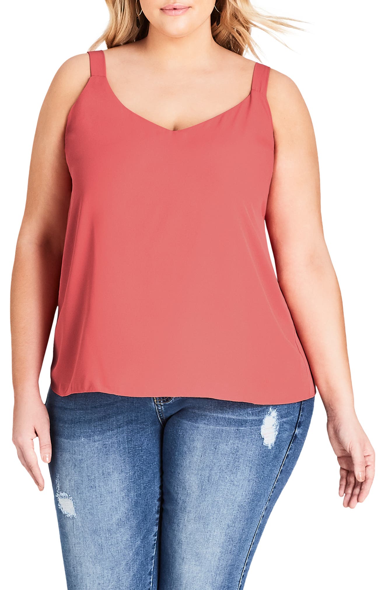 Plus Size City Chic Simple Life Camisole, Orange