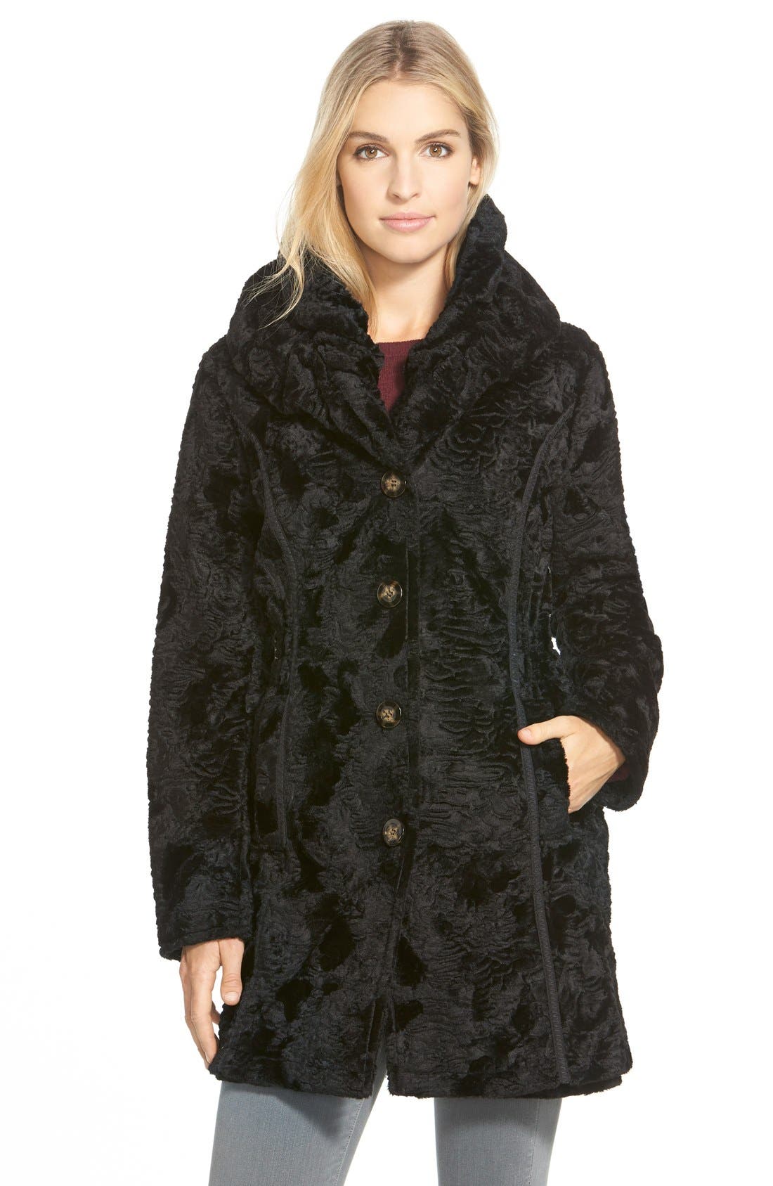 Laundry by Shelli Segal Reversible Faux Persian Lamb Fur Coat (Regular & Petite) Nordstrom