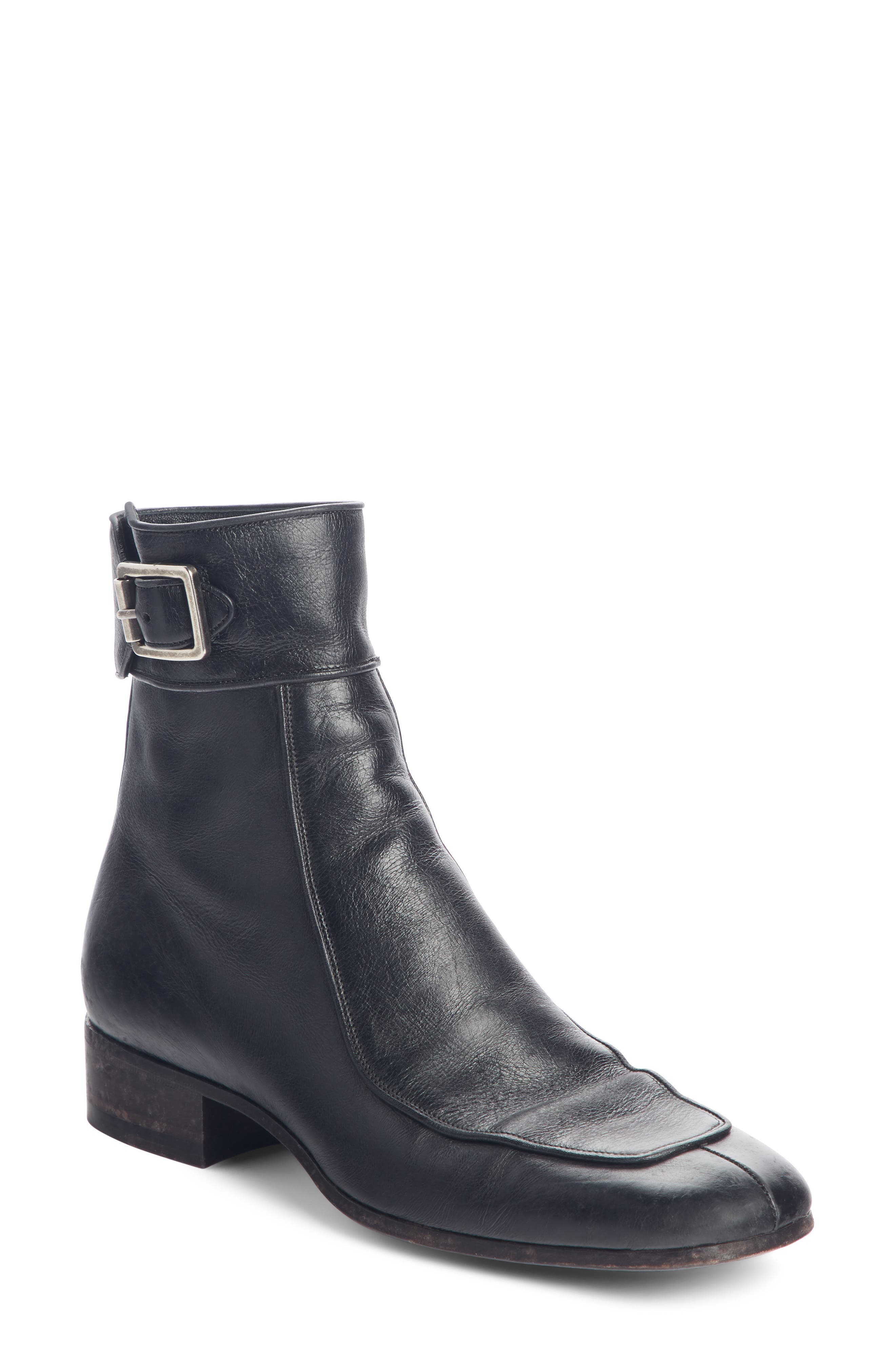 Saint Laurent Miles Buckle Cuff Boot - Black