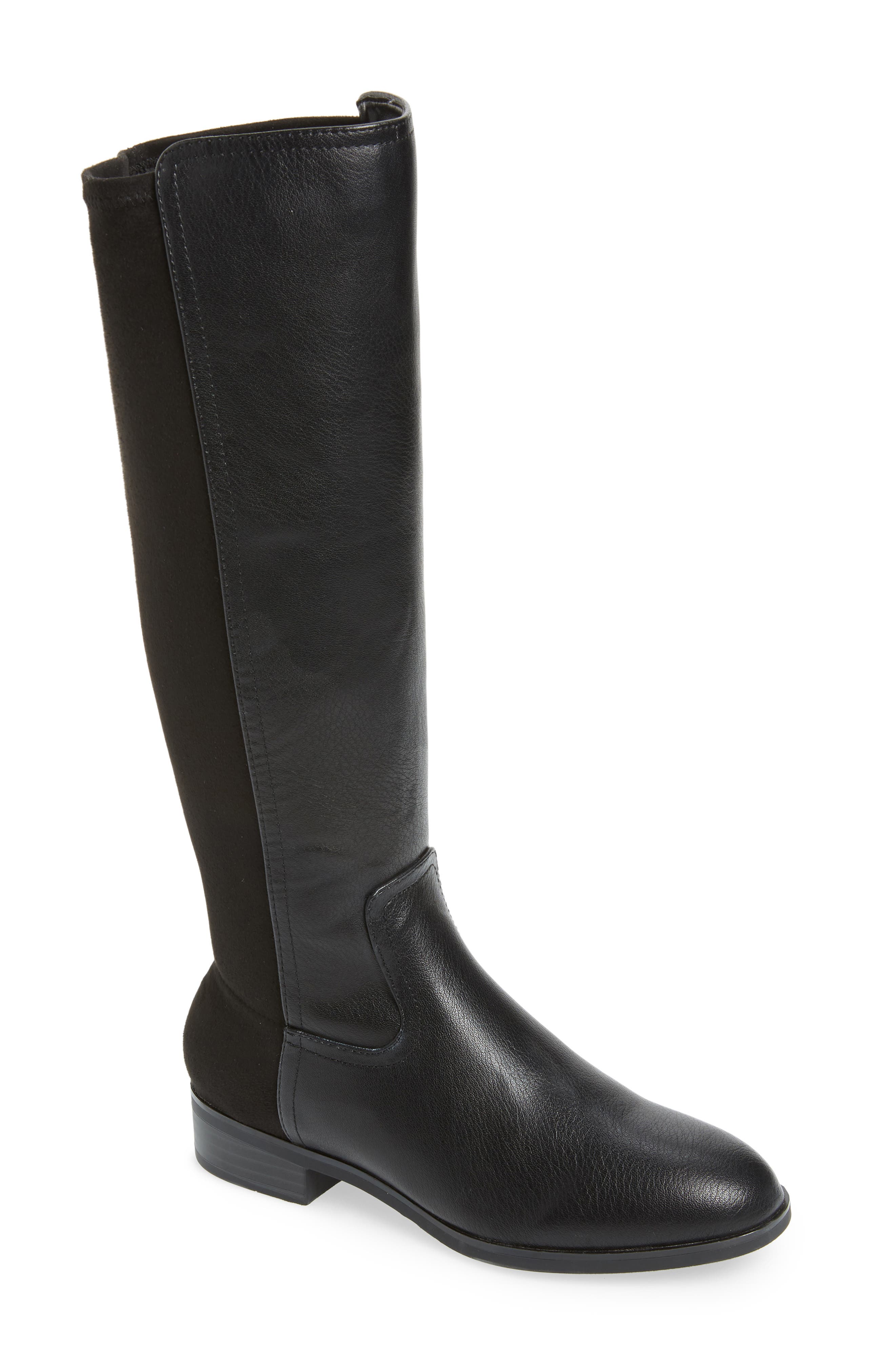 Kensie Carin Stretch Back Knee High Boot- Black