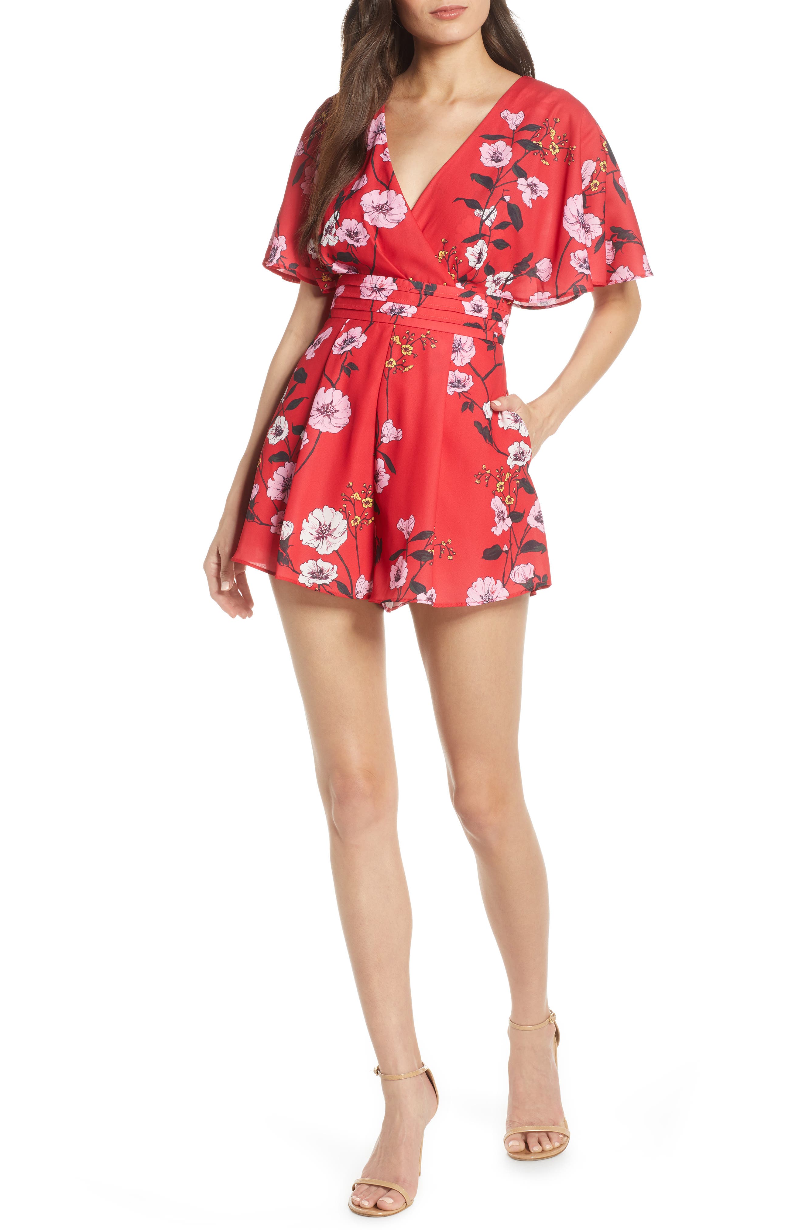 Keepsake The Label Darkness Floral Print Romper, Red