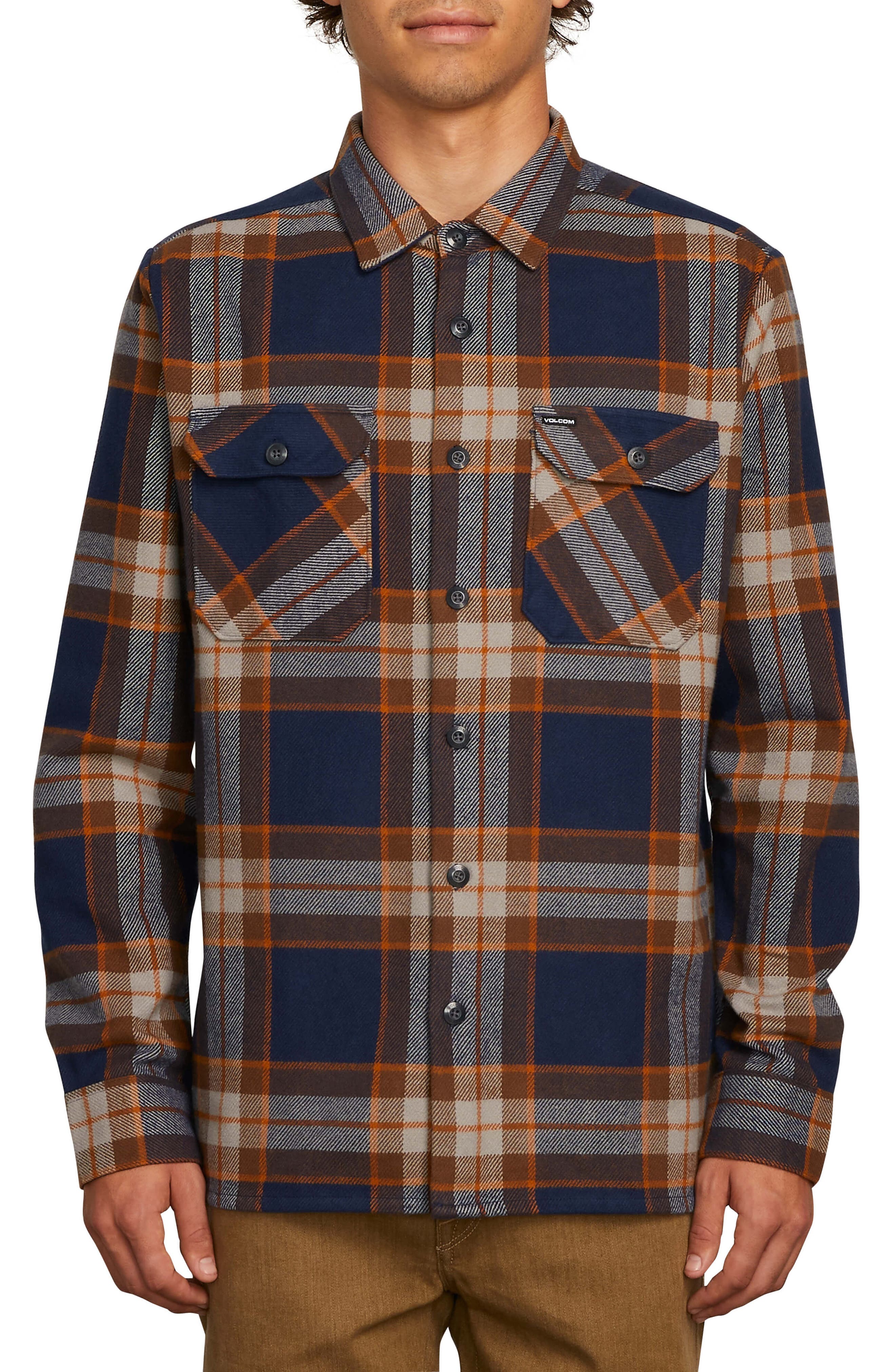 Volcom Randower Heavyweight Flannel Shirt, Blue