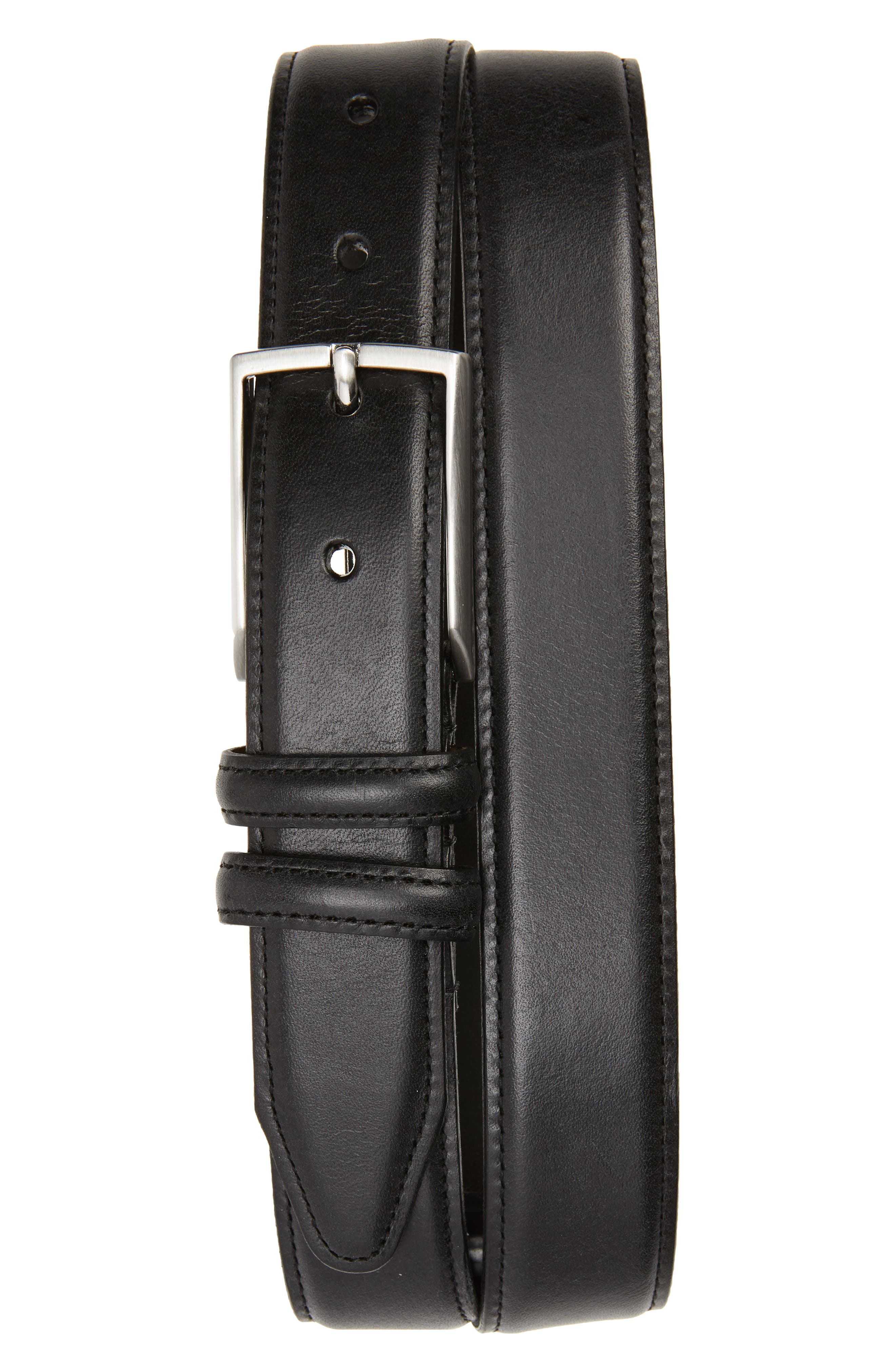 Nordstrom Shop Carter Leather Dress Belt, Black