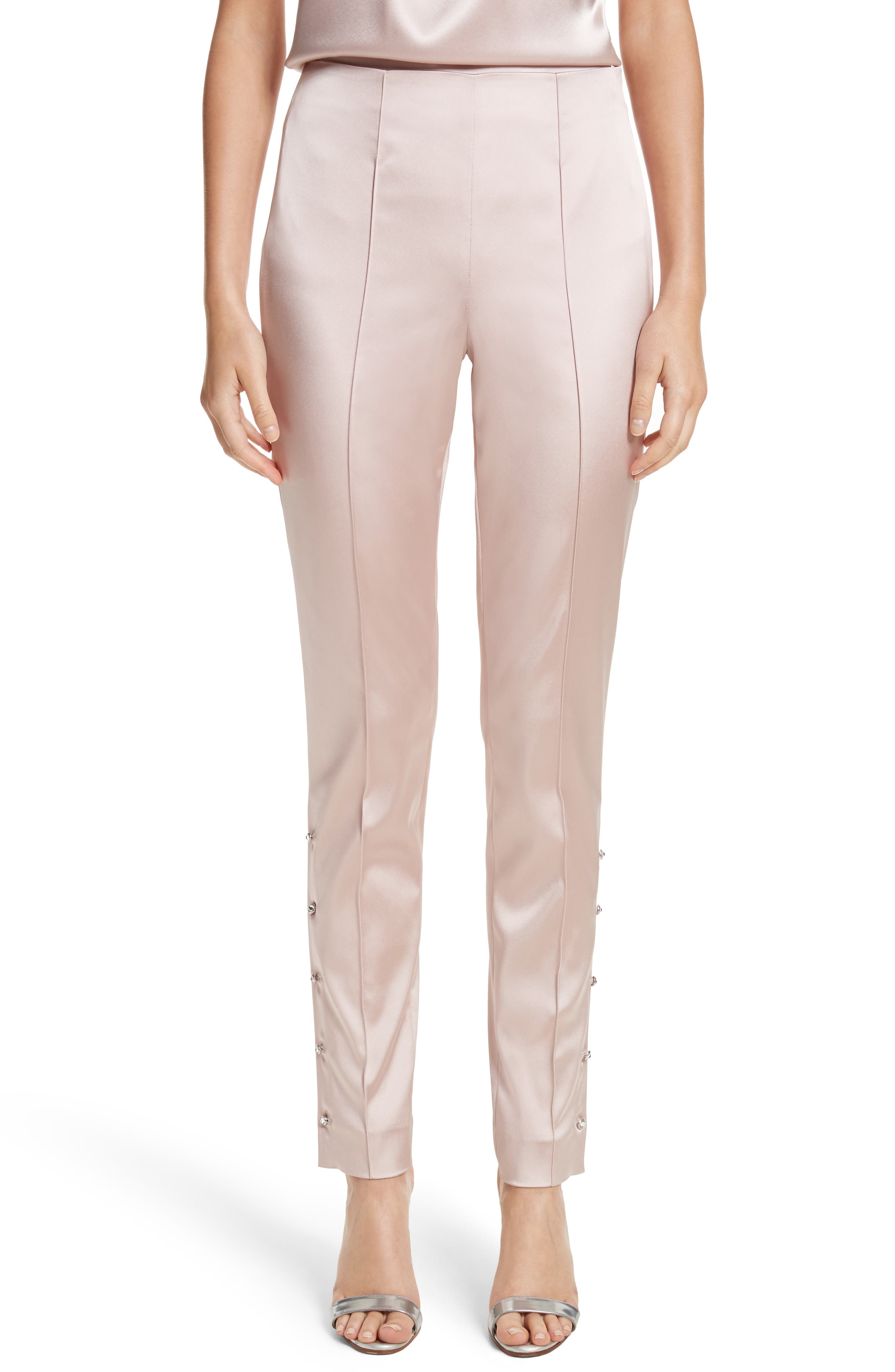St. John Collection Stretch Satin Ankle Pants Nordstrom