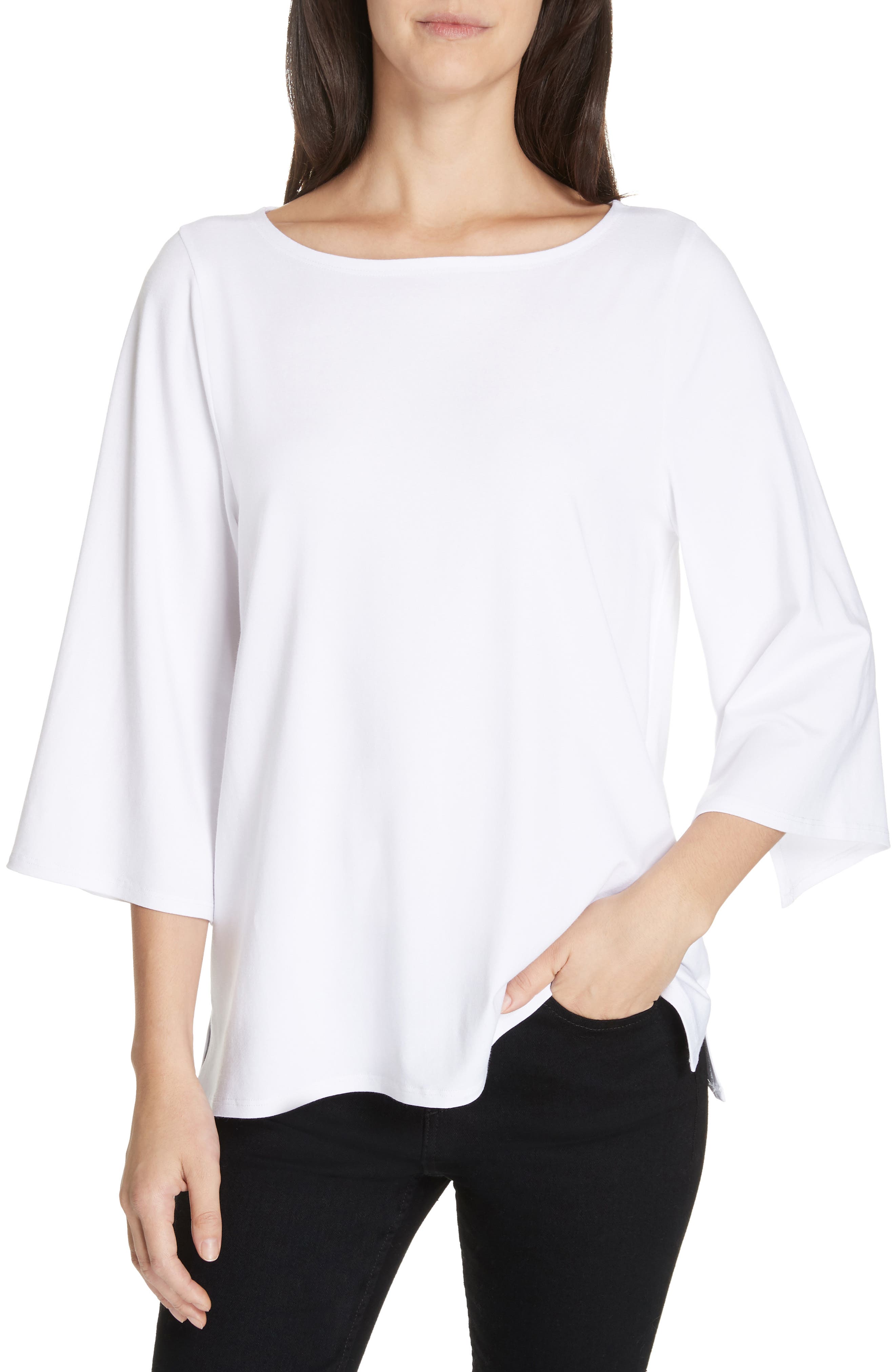 Plus Size Eileen Fisher Bell Sleeve Jersey Top