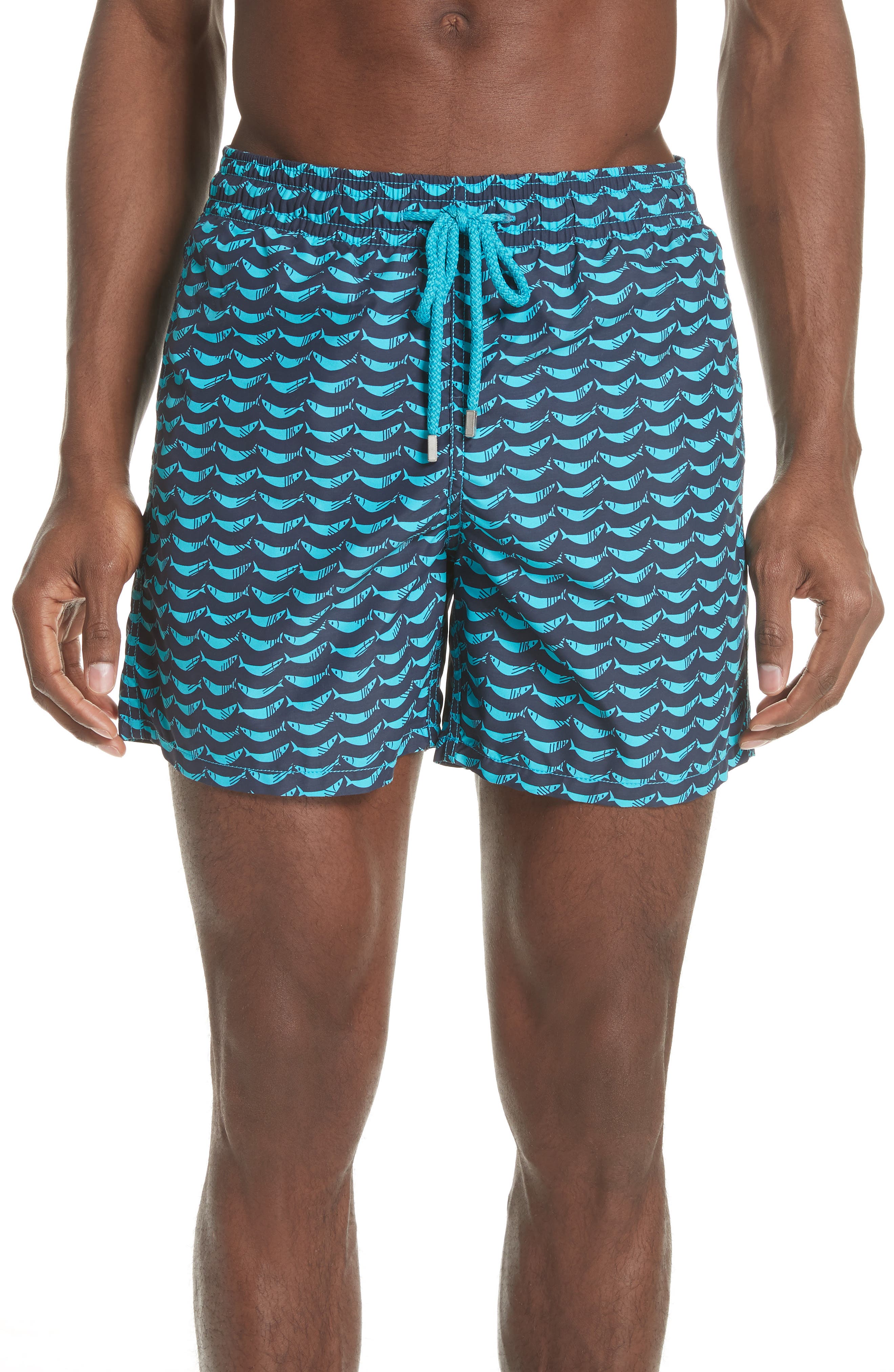 Vilebrequin Possion Shamac Print Swim Trunks, Blue