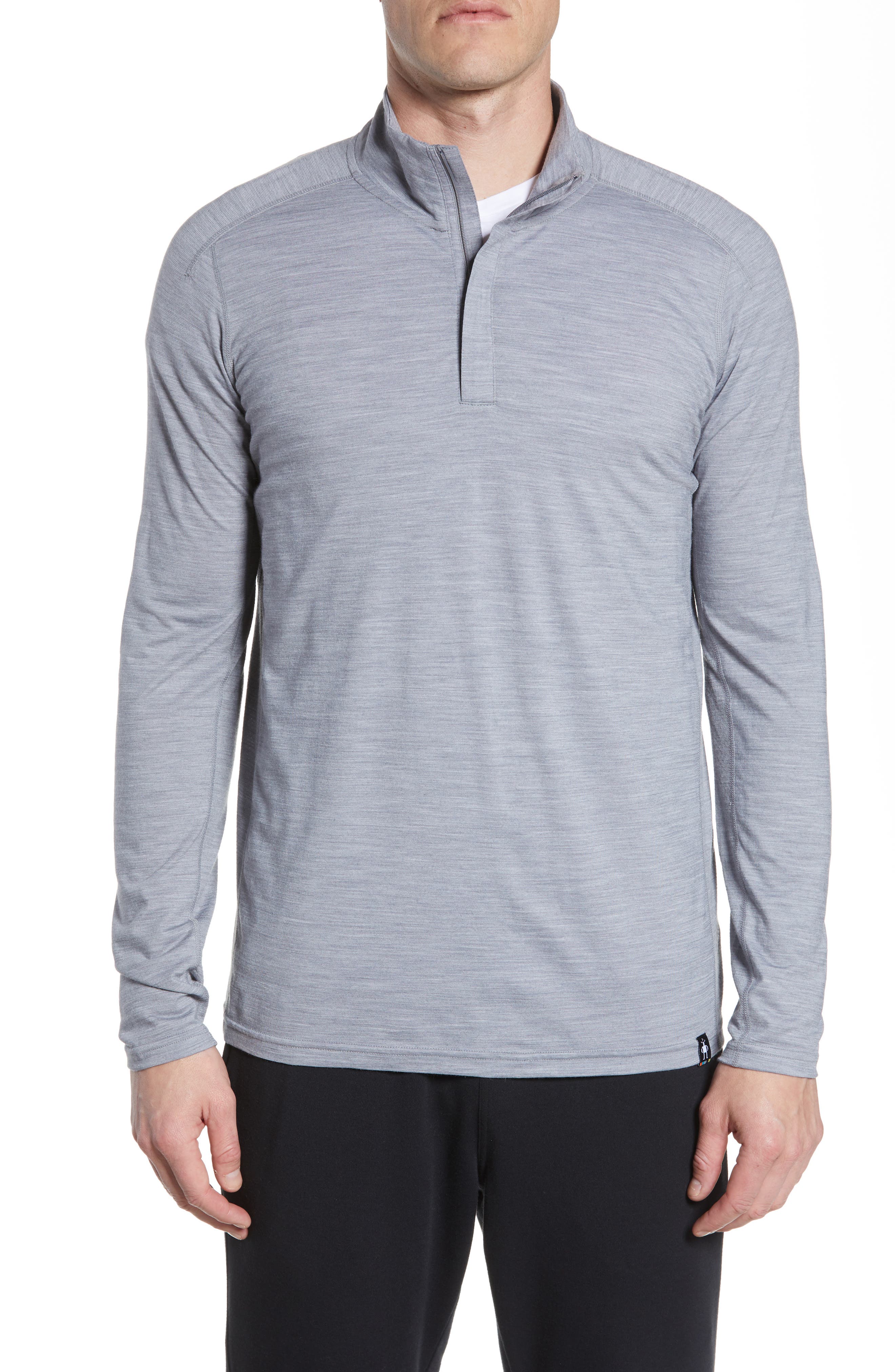 Smartwool Quarter Zip Merino Blend Pullover, Grey