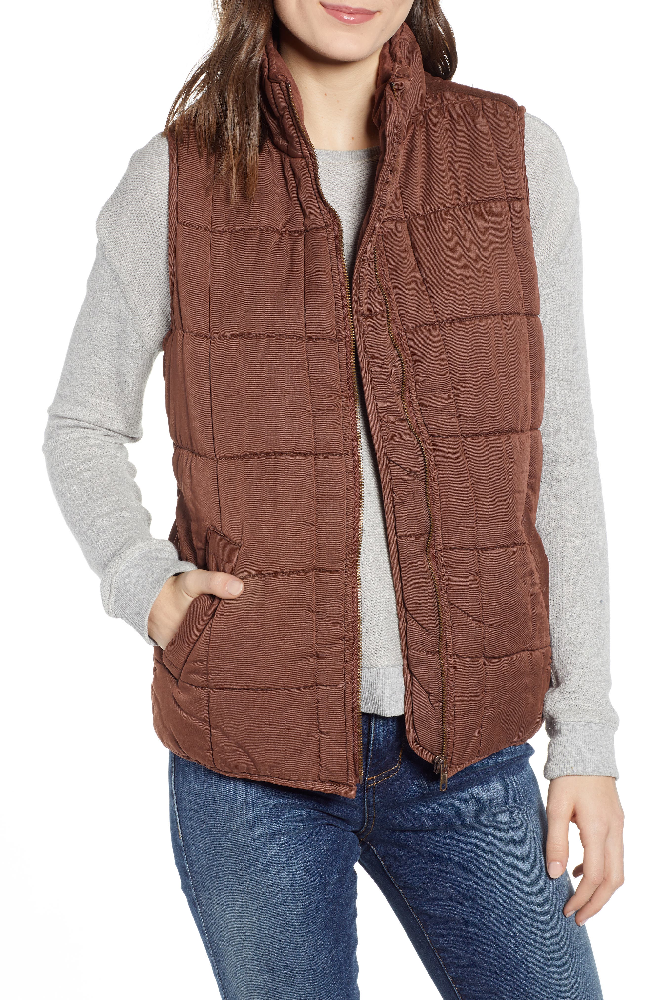 Thread & Supply Kensington Quilted Vest, Brown