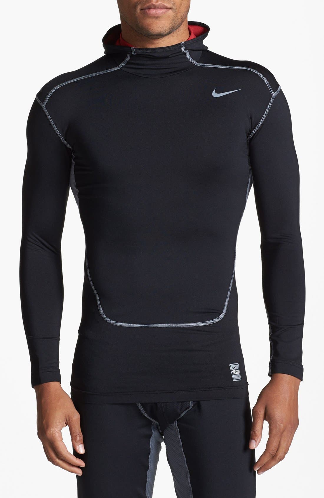 Nike 'Pro Combat Hyperwarm DriFIT Max' Hooded Compression Top