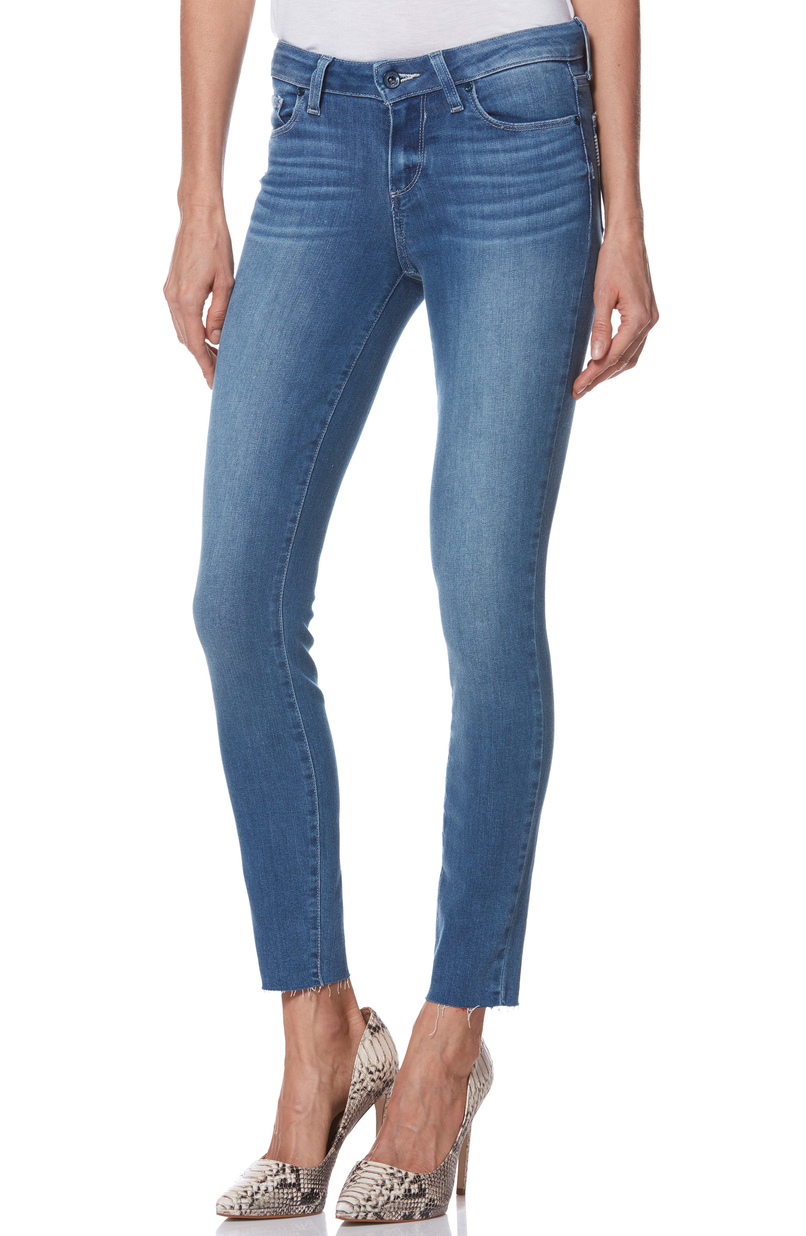 PAIGE Transcend Vintage Verdugo Raw Hem Ankle Skinny Jeans (Midtown
