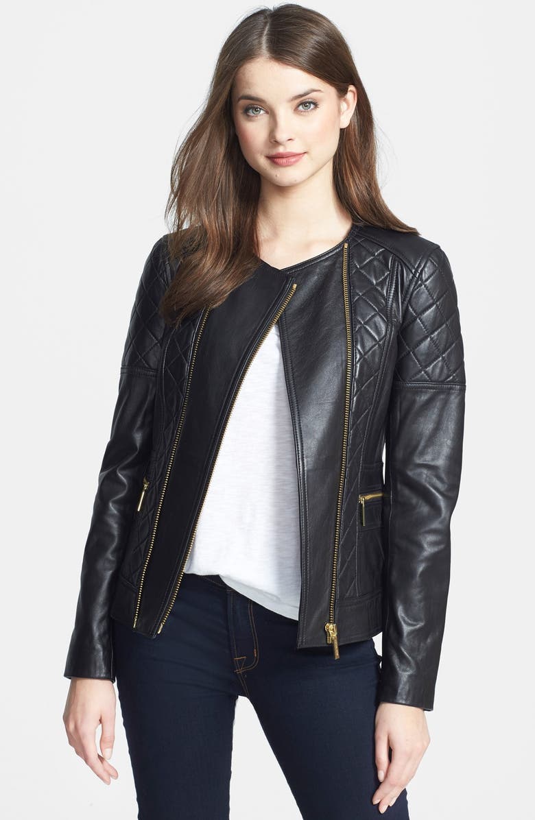 MICHAEL Michael Kors Quilted Leather Moto Jacket | Nordstrom