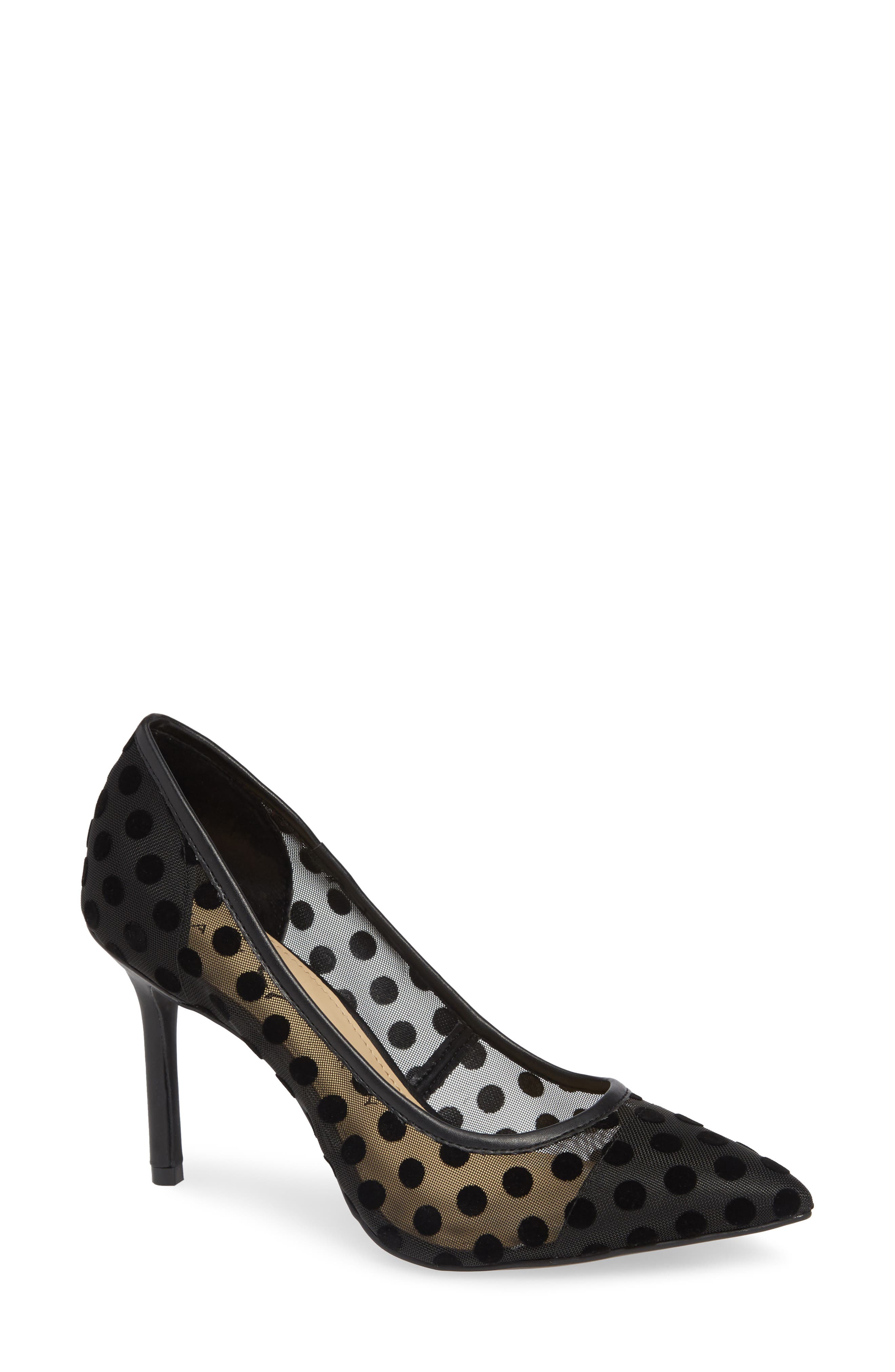 KATY PERRY Pointy Toe Pump, Main, color, POLKA DOT BLACK