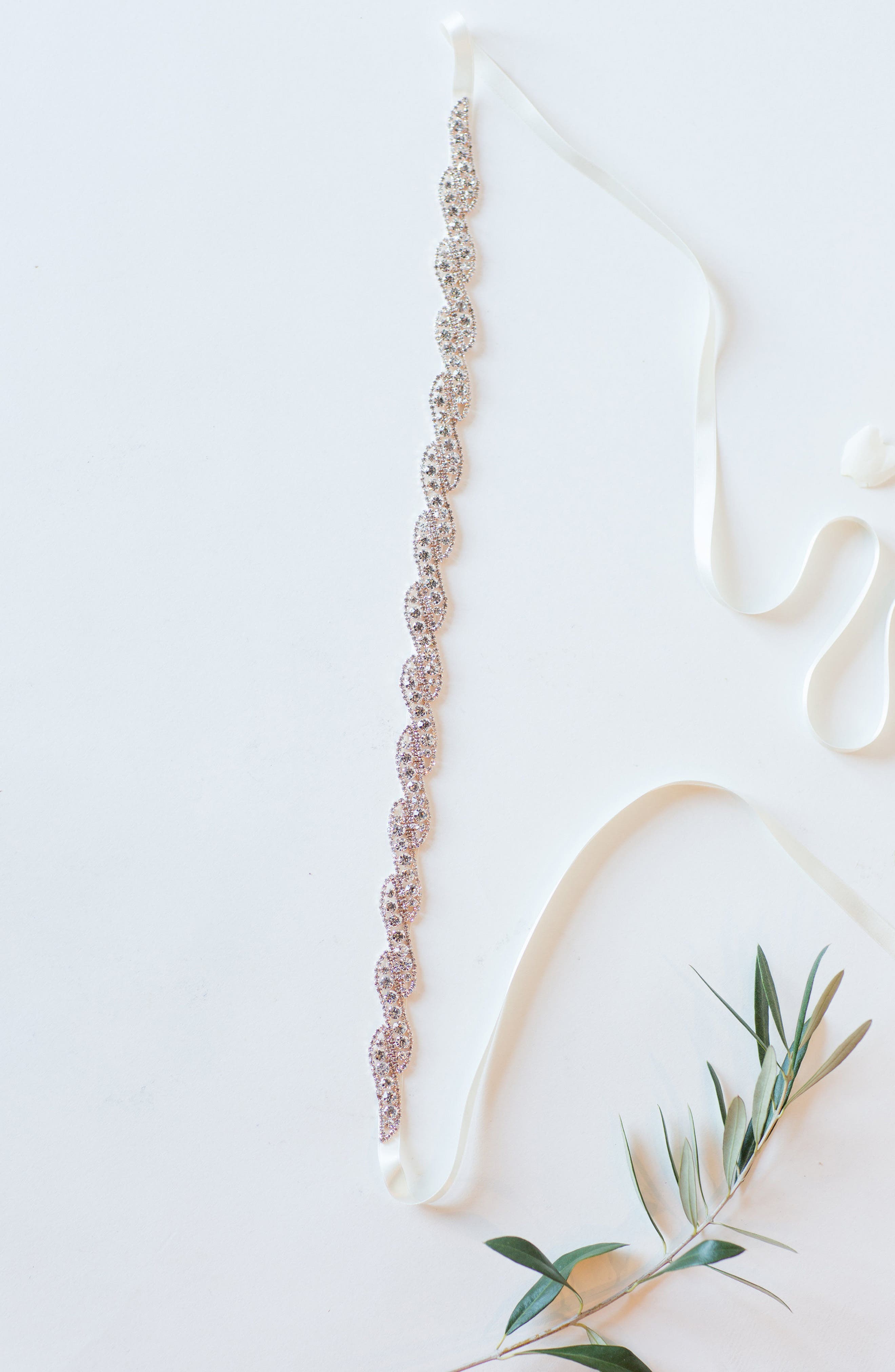 Untamed Petals By Amanda Judge Aliza Crystal Overlay Belt, Size One Size - Rose Gold