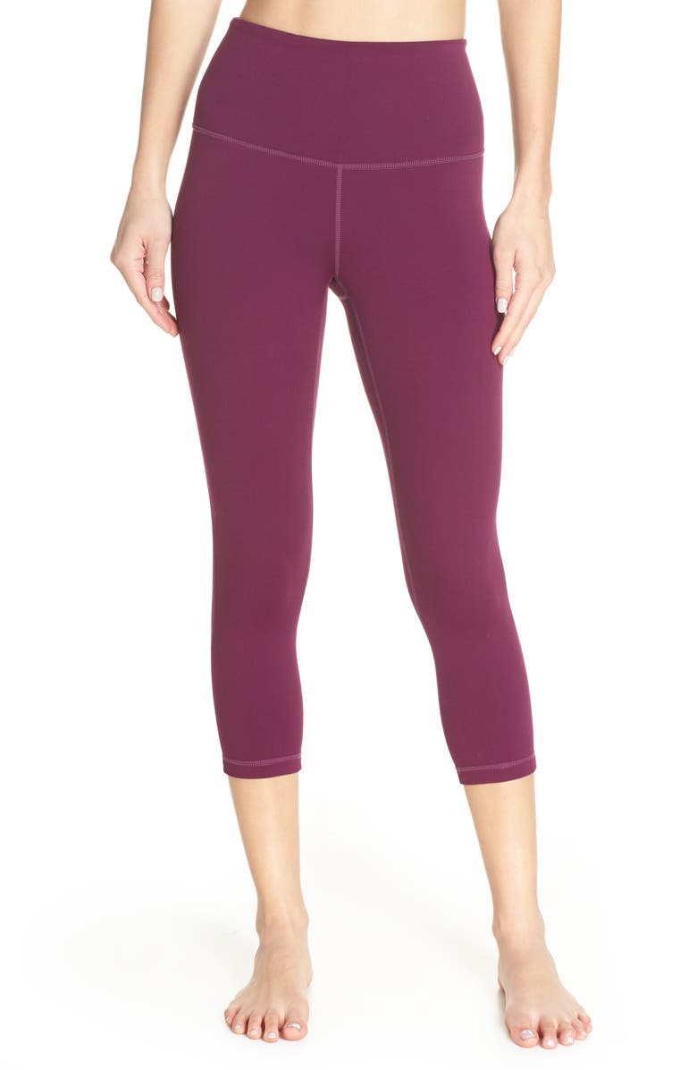 ZELLA Live In High Waist Crop Leggings, Main, color, PURPLE ODYSSEY