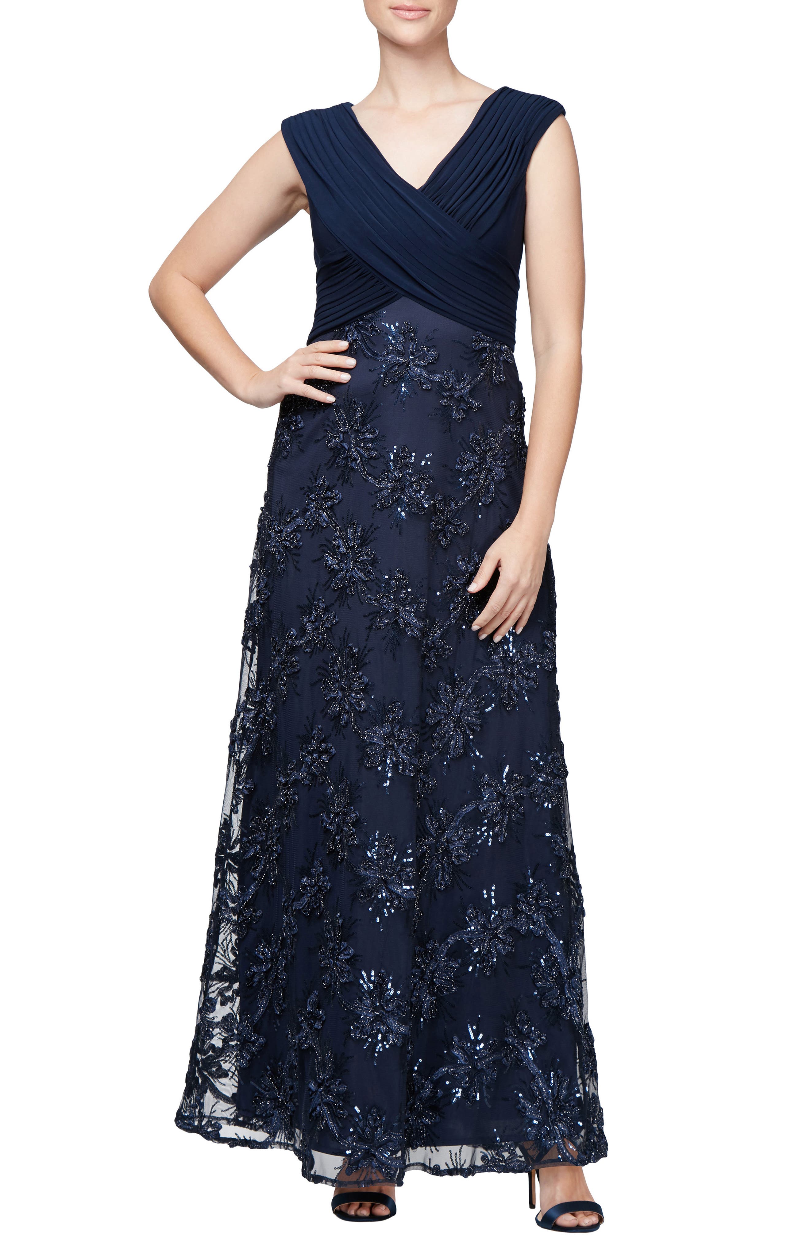 Alex Evenings Embellished A-Line Gown