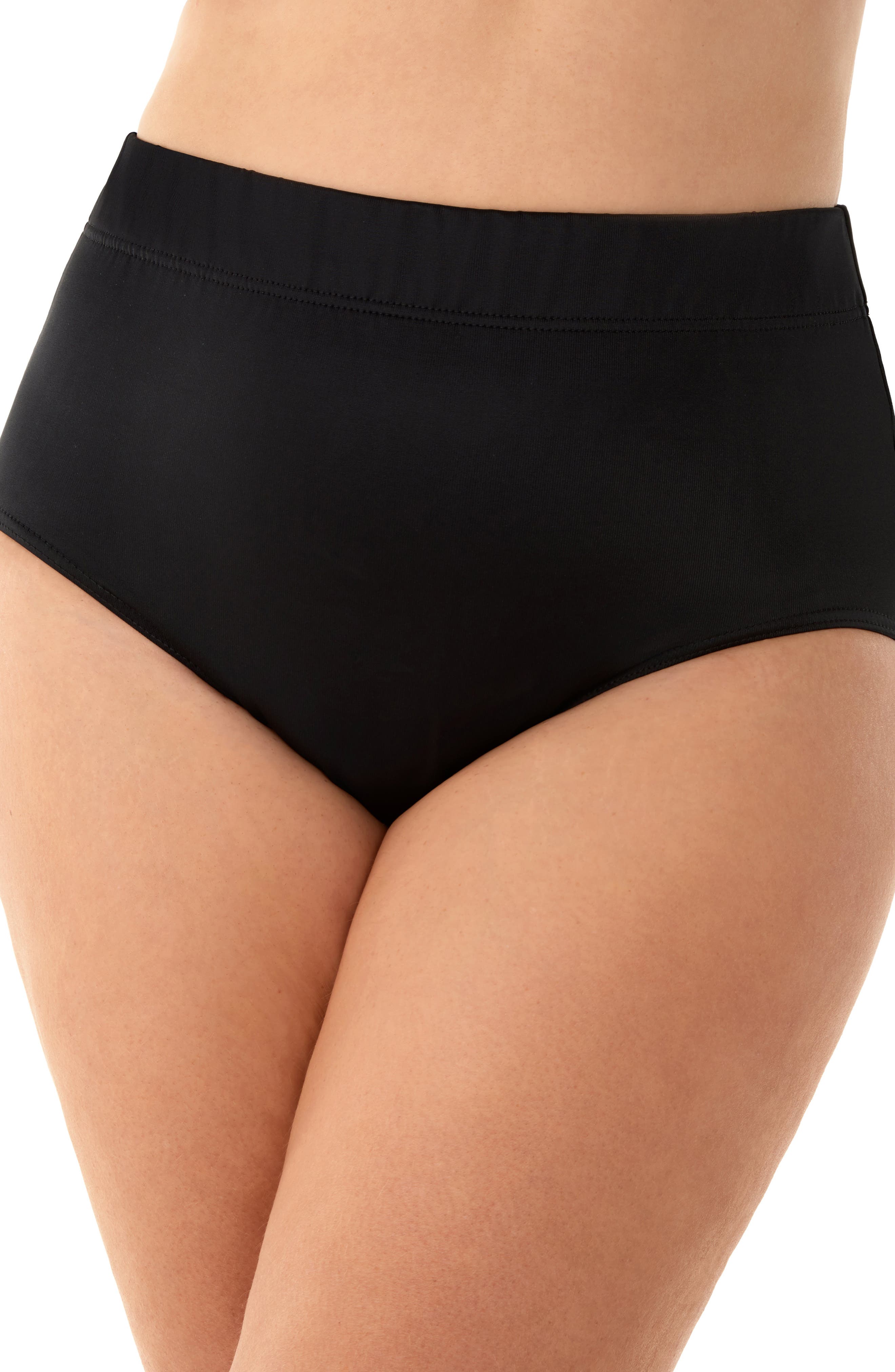 Plus Size Miraclesuit Bikini Bottoms, Black