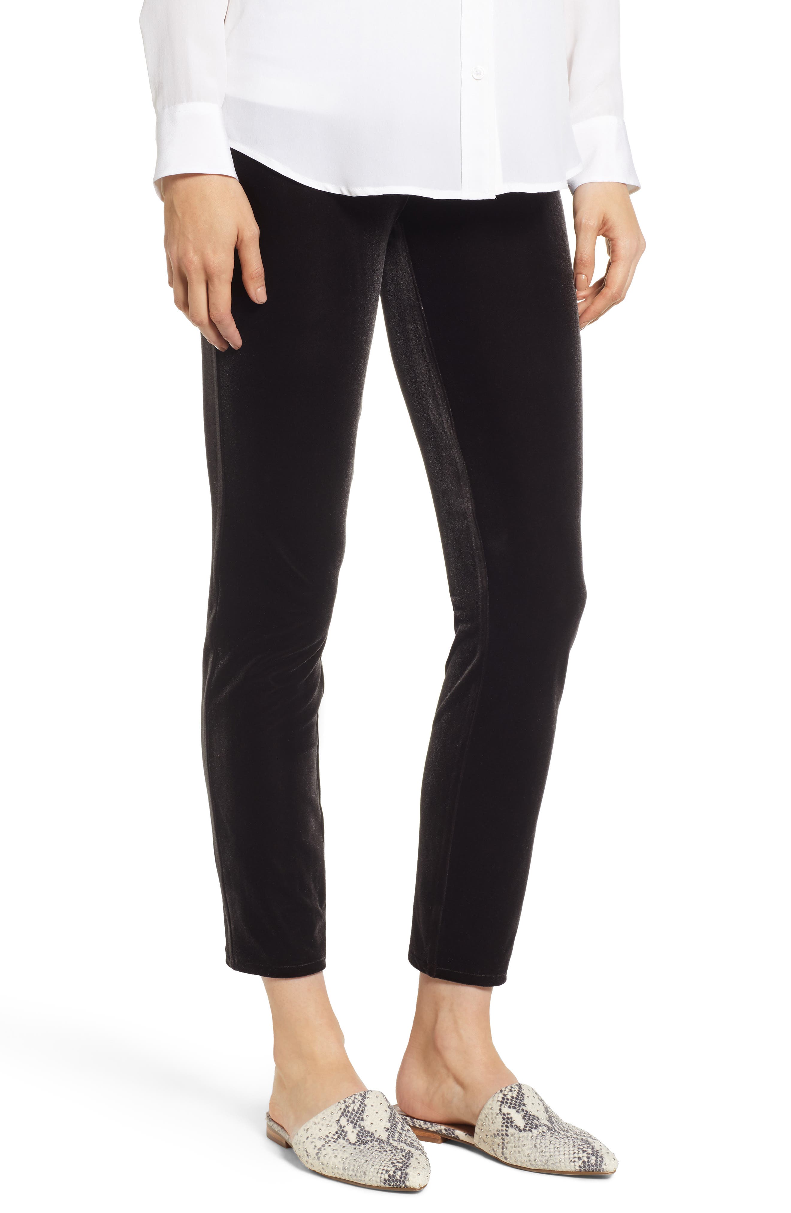 Lysse Remy Velvet Cigarette Leggings, Black