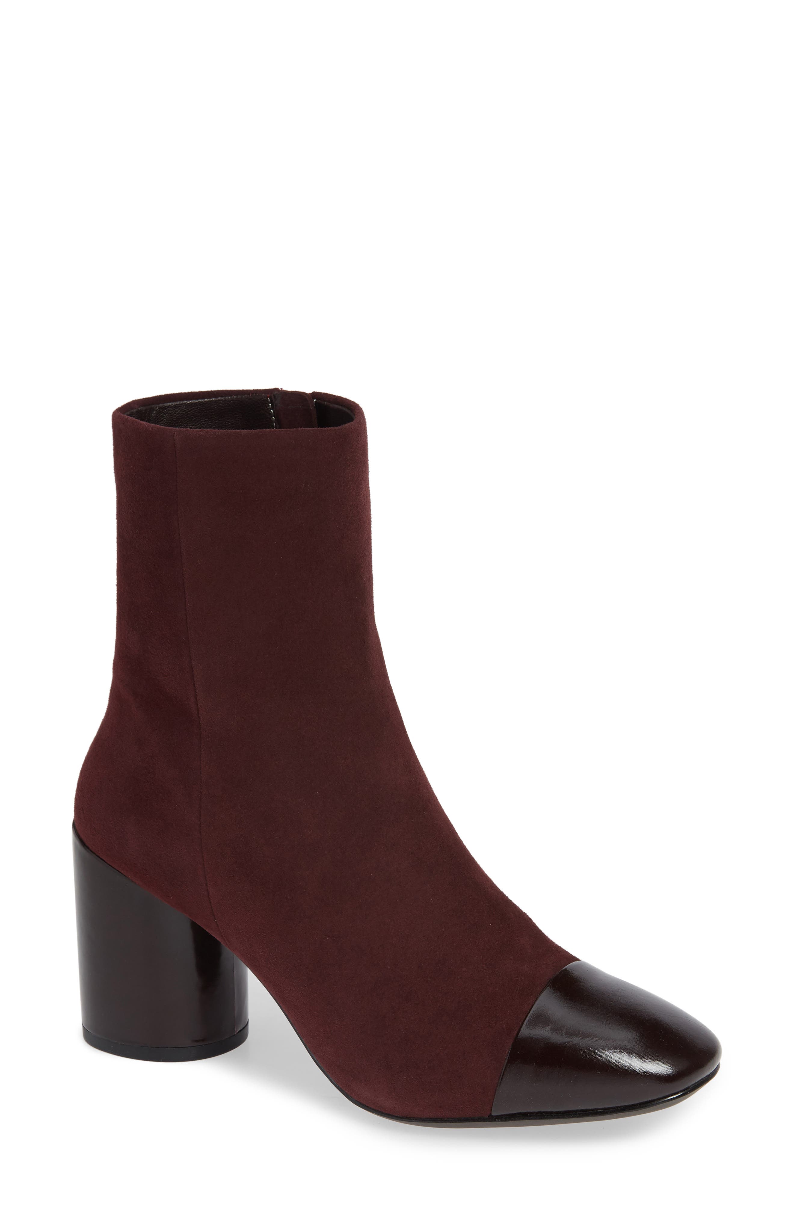 Linea Paolo Stella Cap Toe Bootie, Burgundy