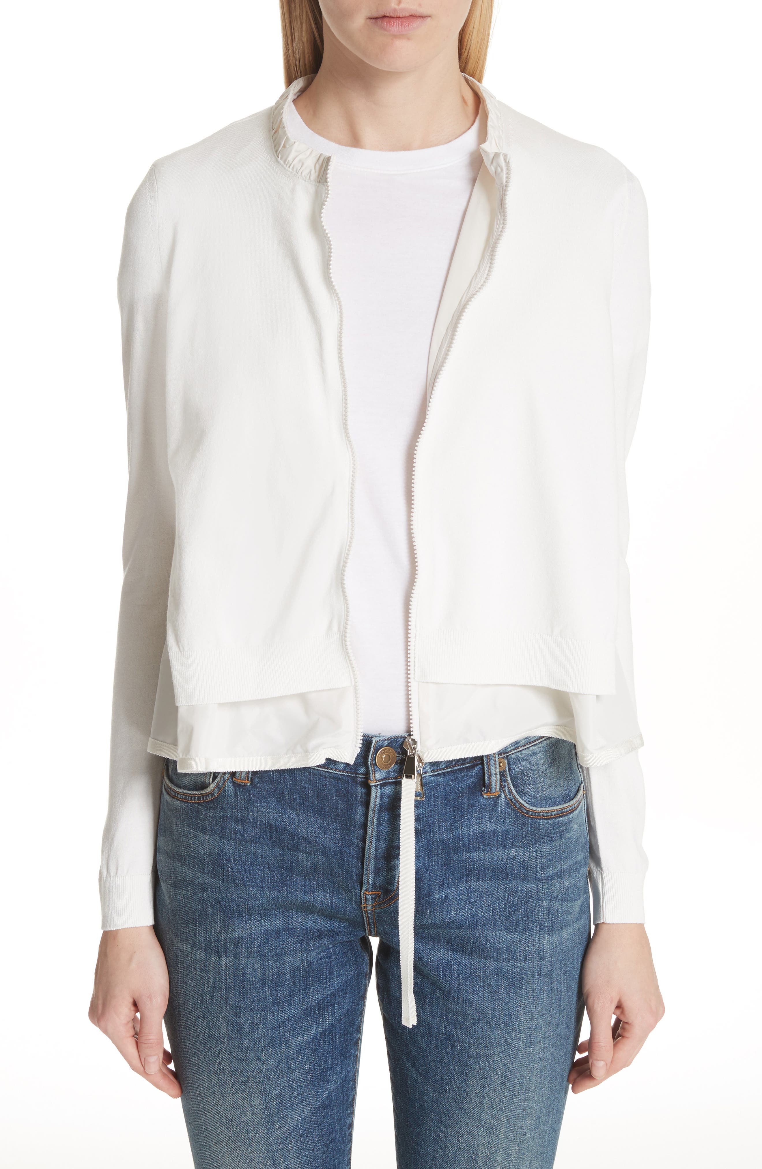 Moncler Maglia Tricot Cardigan, White