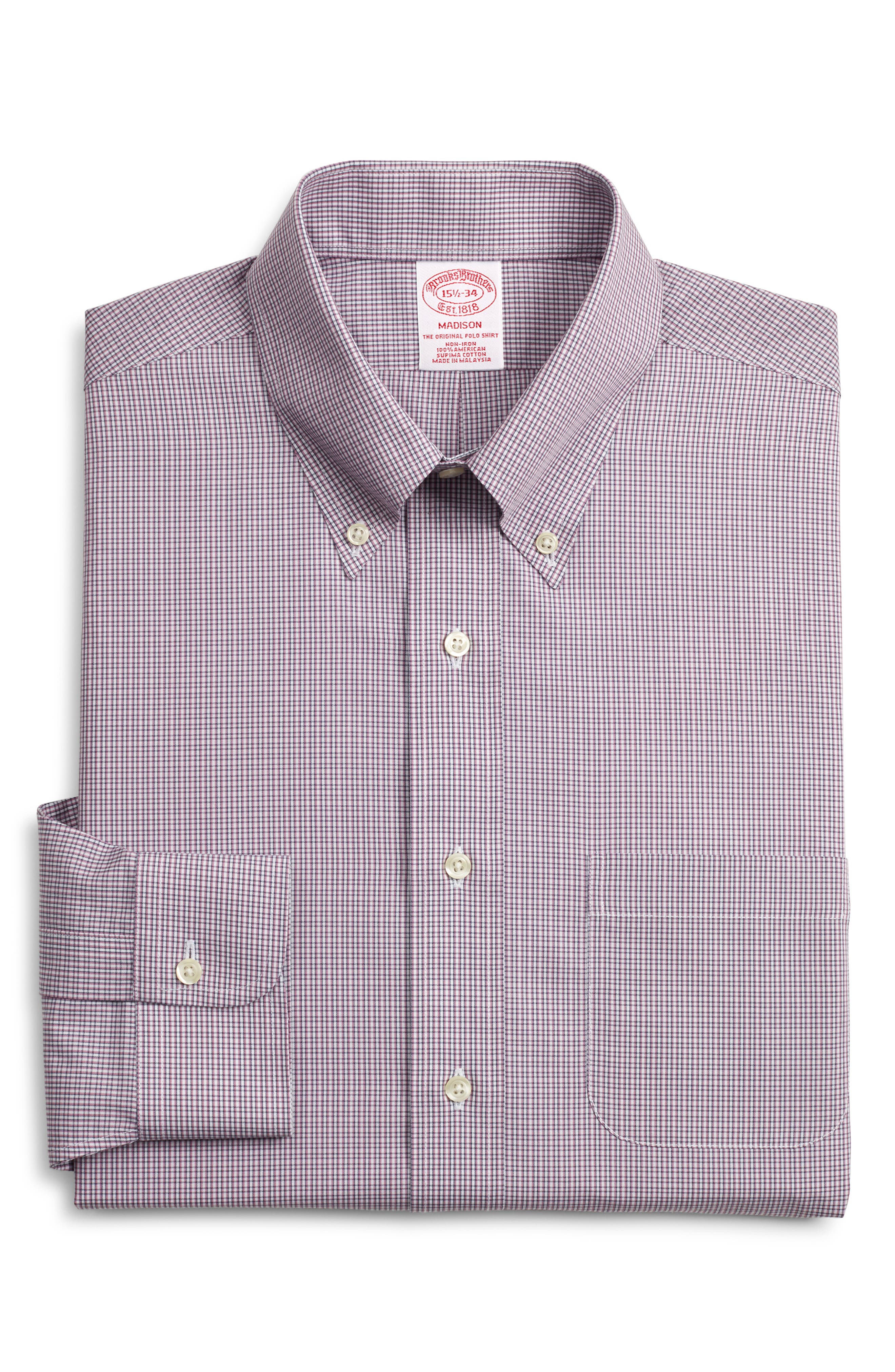 Brooks Brothers Madison Classic Fit Plaid Dress Shirt (3 For $207)