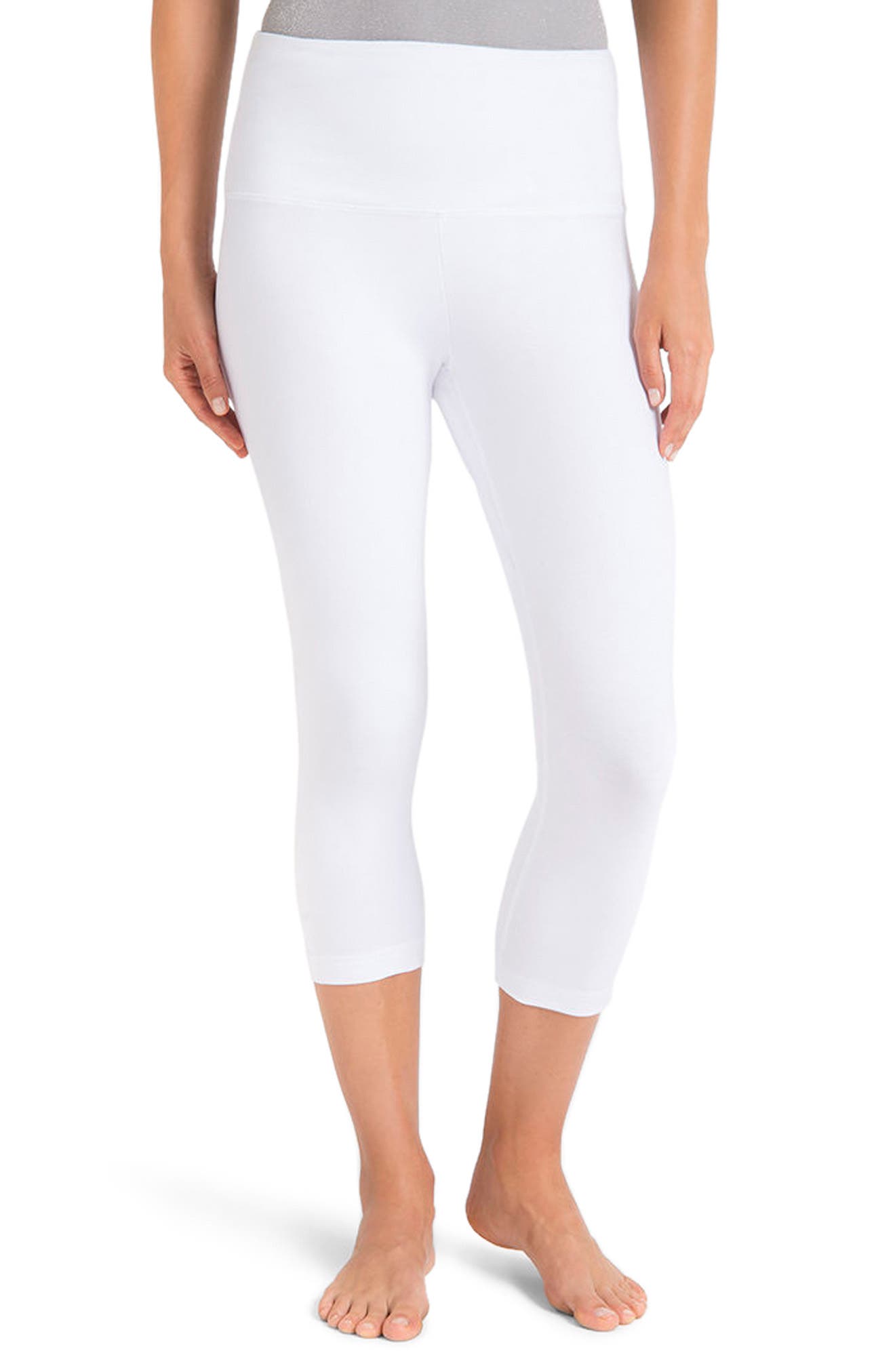 Lysse Control Top High Waist Capris, White