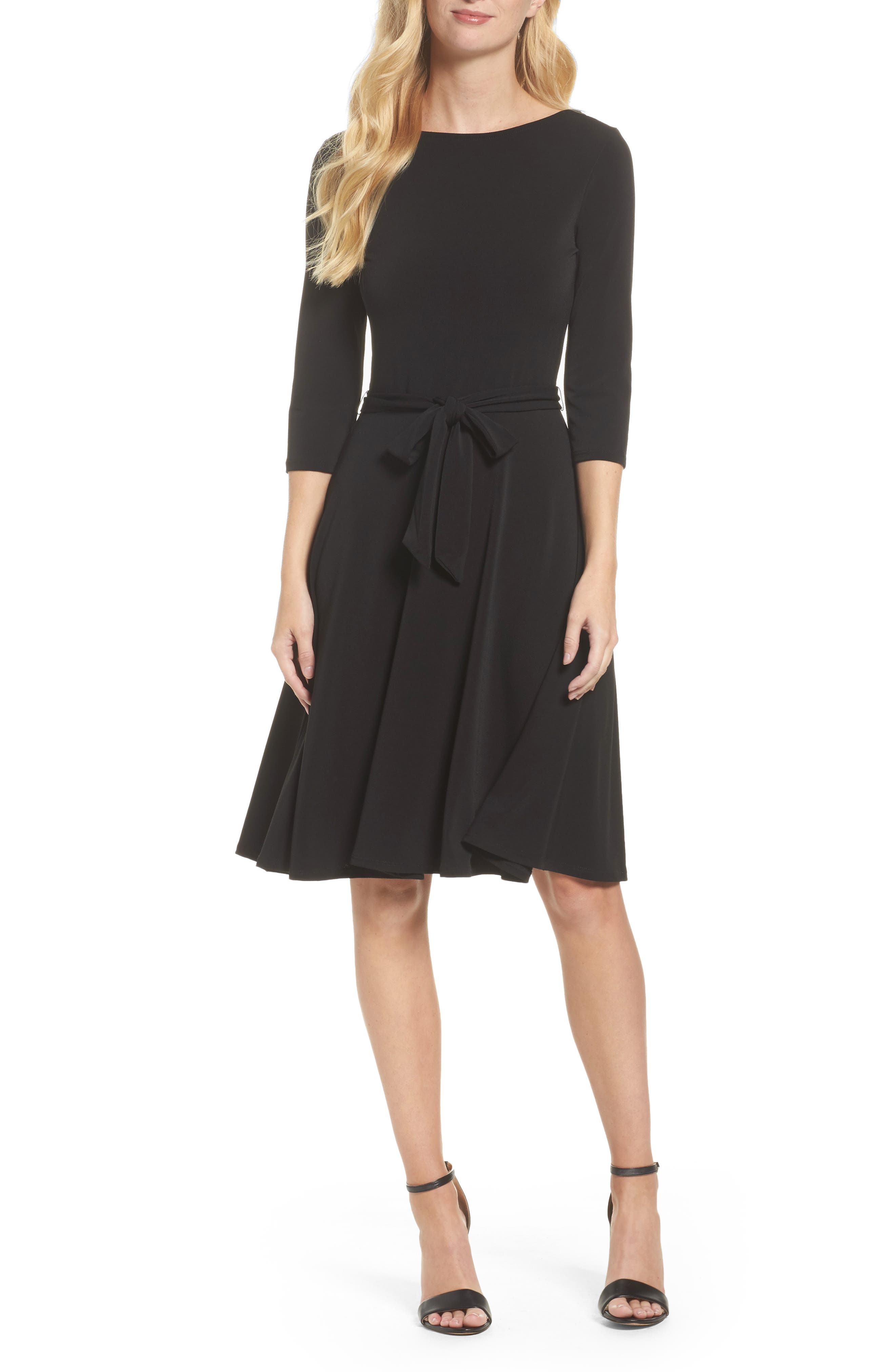 Leota Belted Print Jersey A-Line Dress