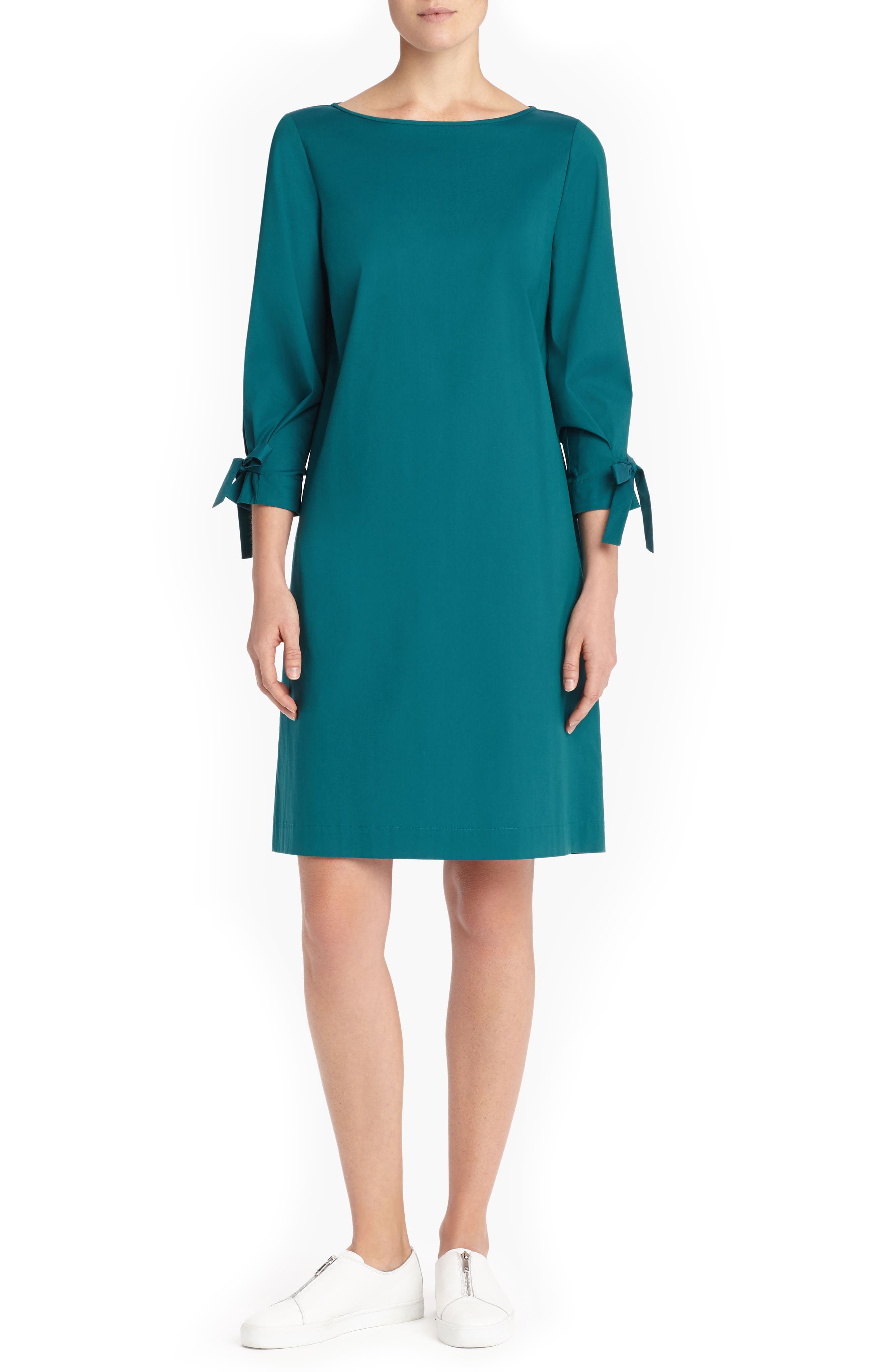 Lafayette 148 New York Paige Cotton Blend Dress, Size Petite - Blue/green