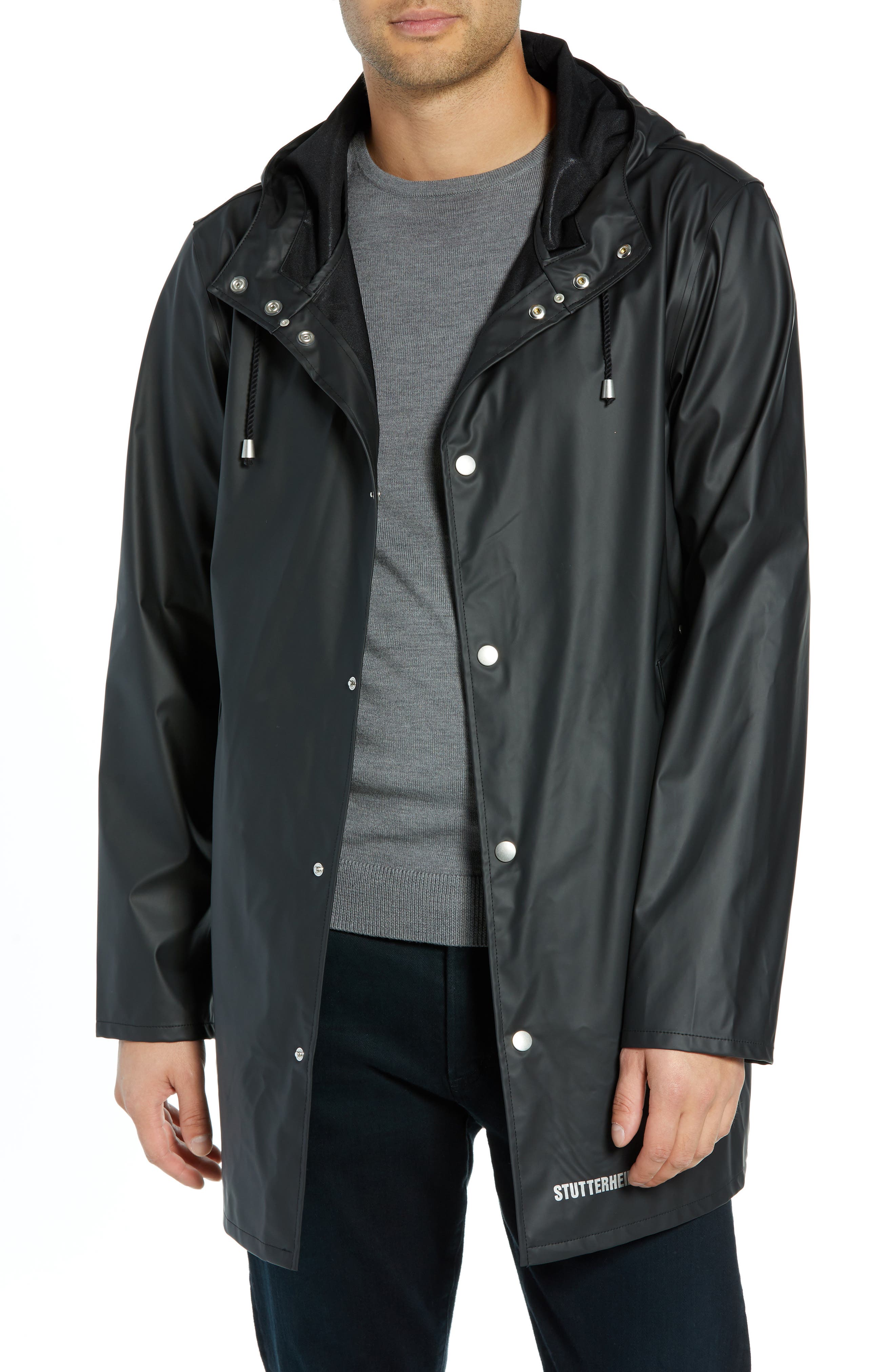 Stutterheim Stockholm Lightweight Waterproof Rain Jacket, Black