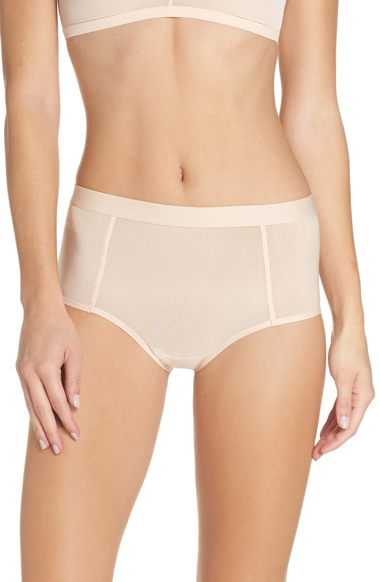 Click to view more detailed imagery on our partner's website Negative Underwear Sieve High Waist Briefs In Peach