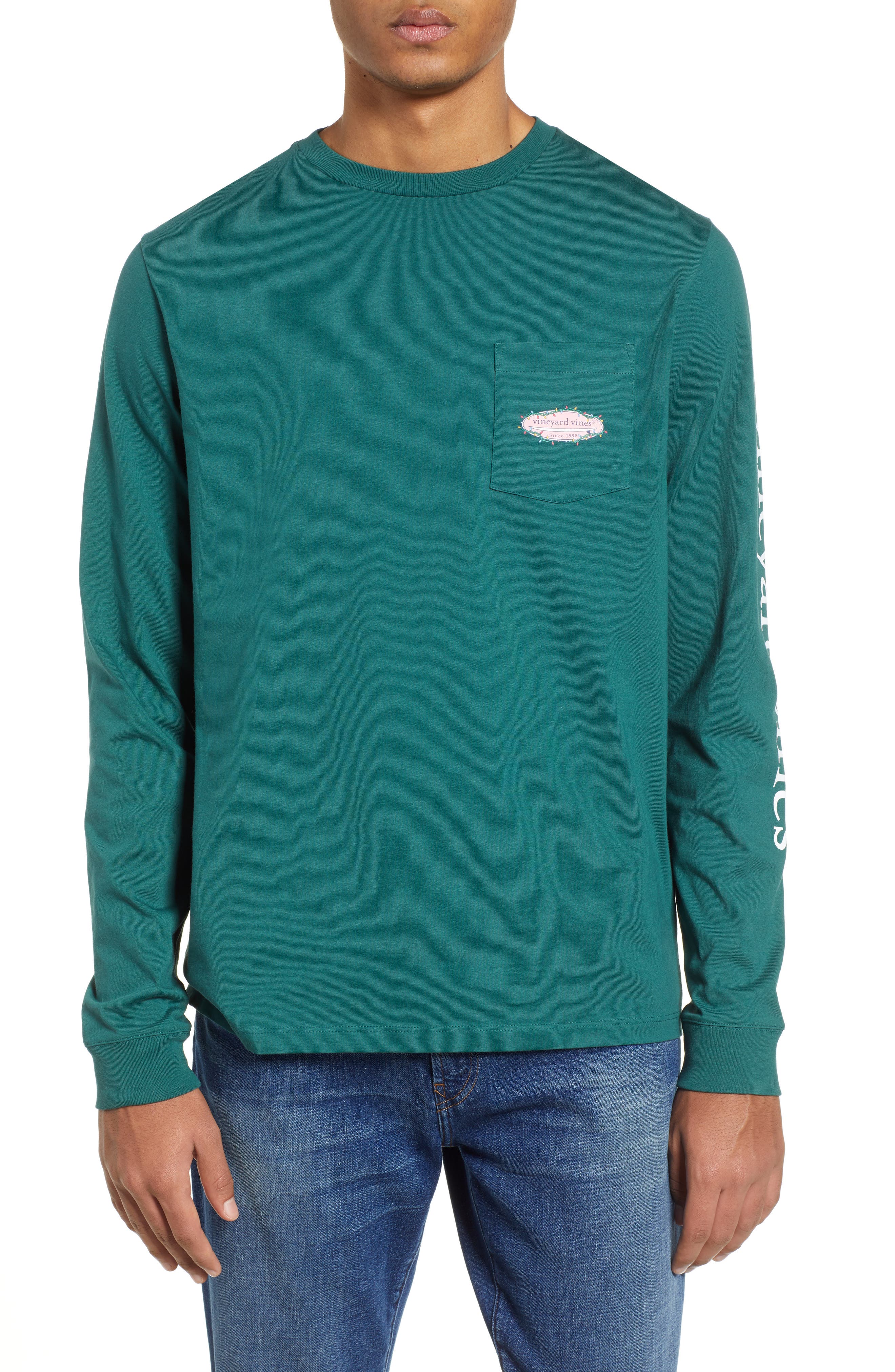 Vineyard Vines Surf Lights Pocket T-Shirt, Green