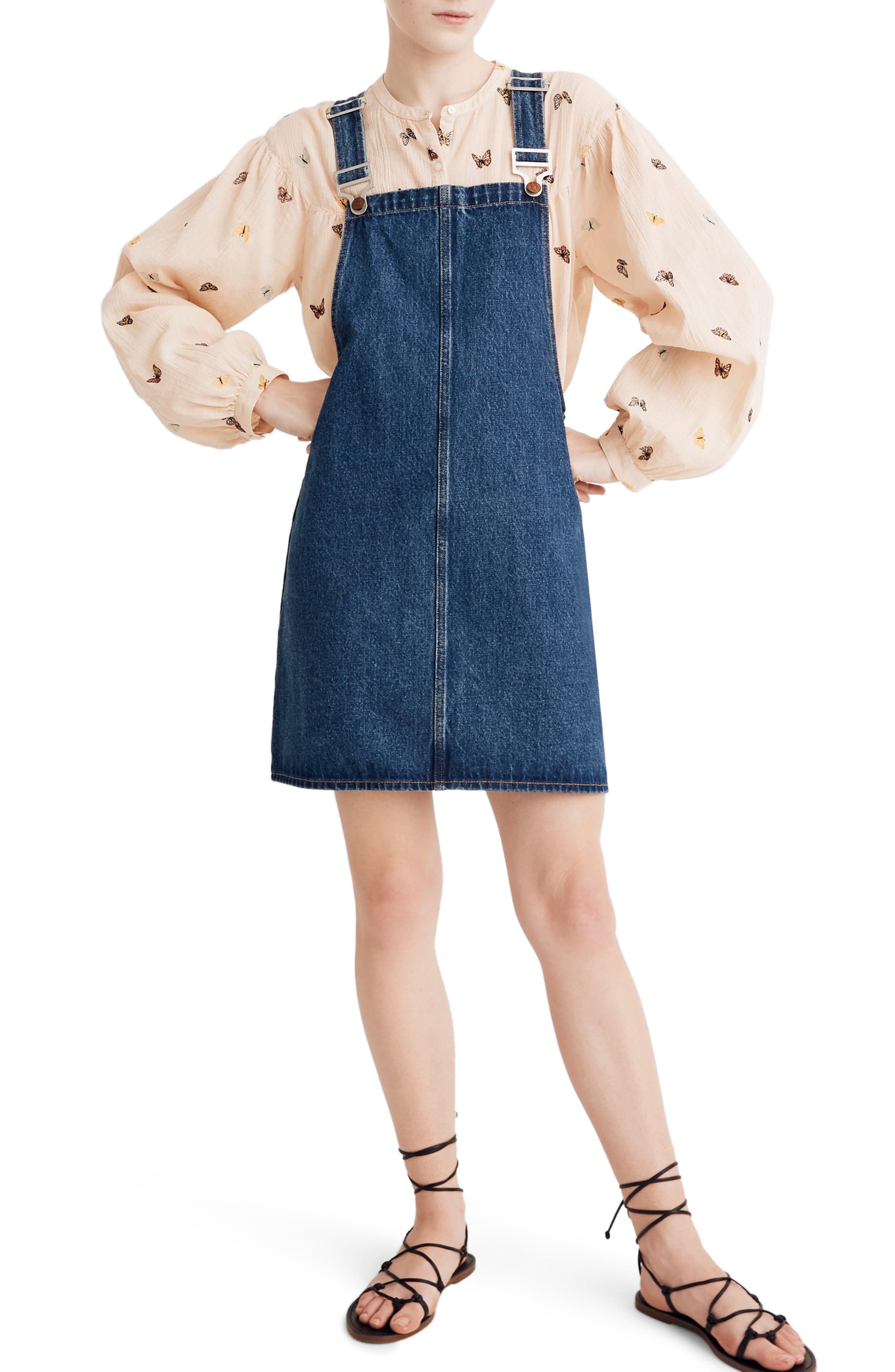 Madewell Denim Overall Minidress, Blue