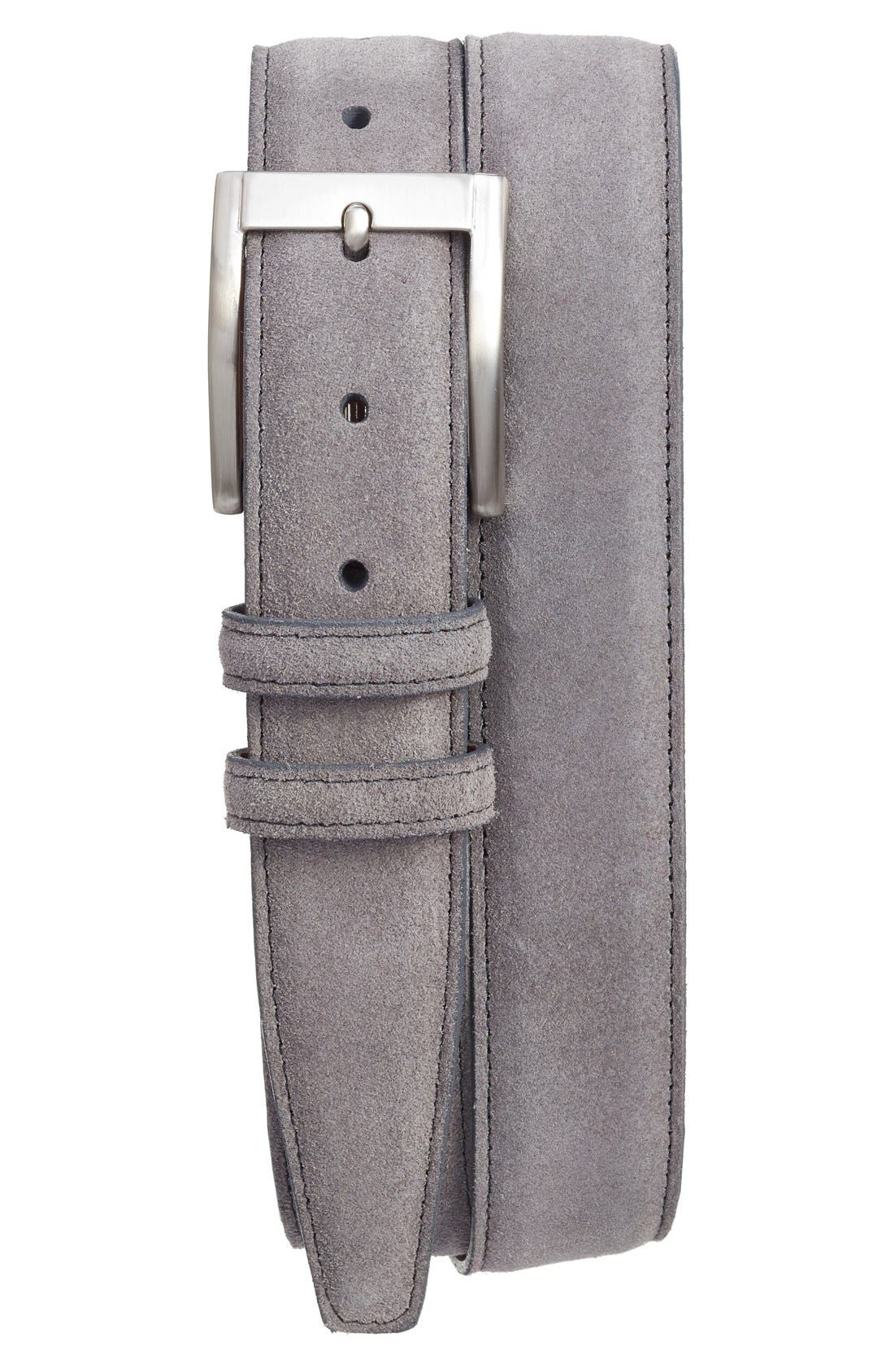 Torino Belts Suede Belt, Grey